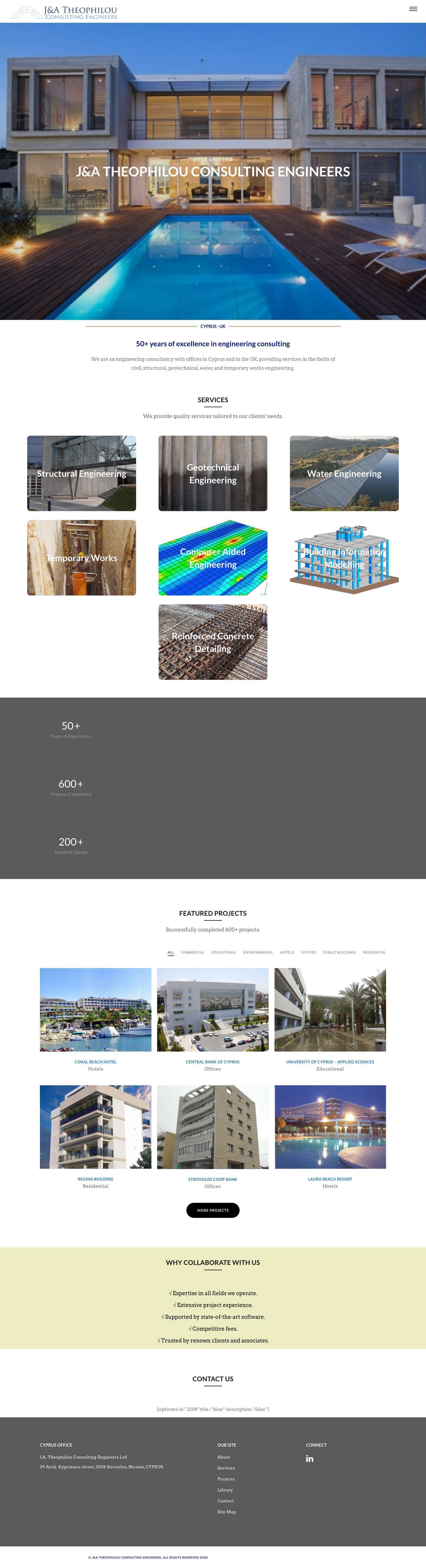 J&A Theophilou Consulting Engineers – Consulting Civil Engineering - Full Screenshot