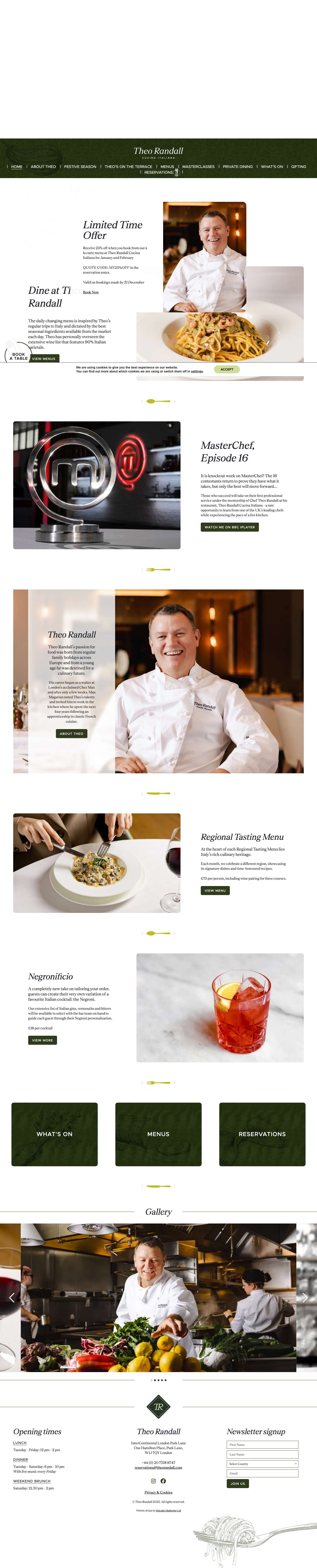 Theo Randall Cucina Italiana | Italian Fine Dining - Full Screenshot