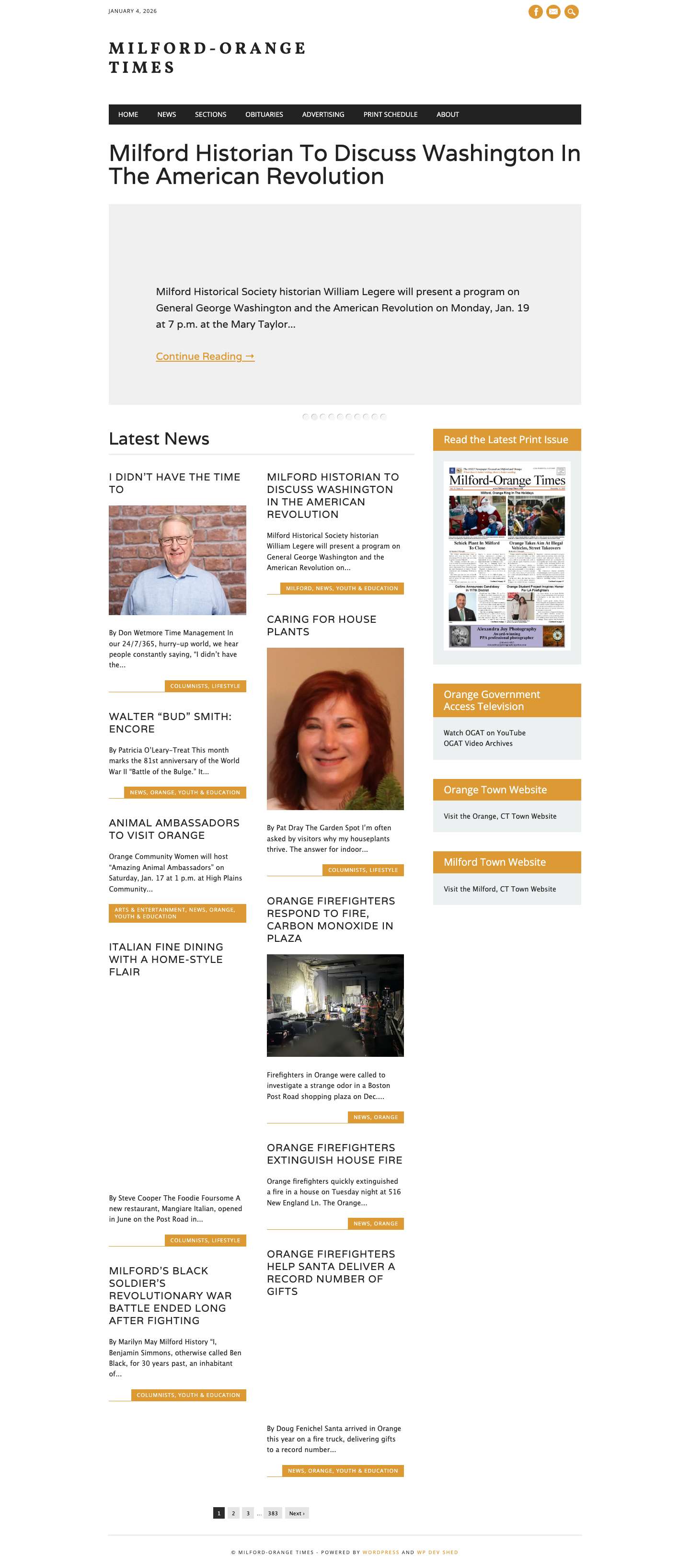 Milford-Orange Times – When there is better writing, there is better reading. - Full Screenshot