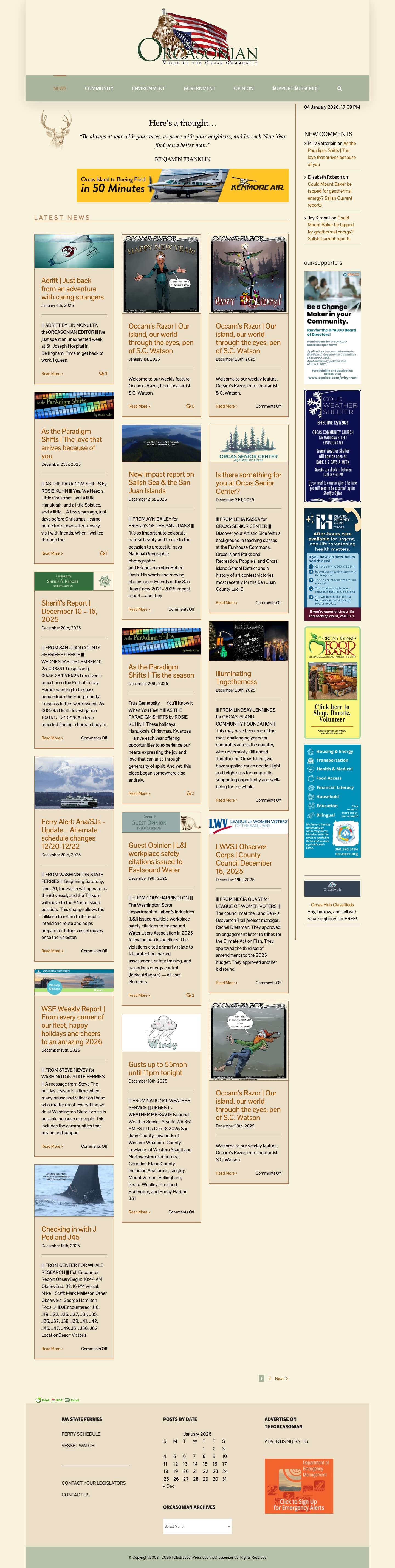theOrcasonian.com – Voice of the Orcas Community - Full Screenshot