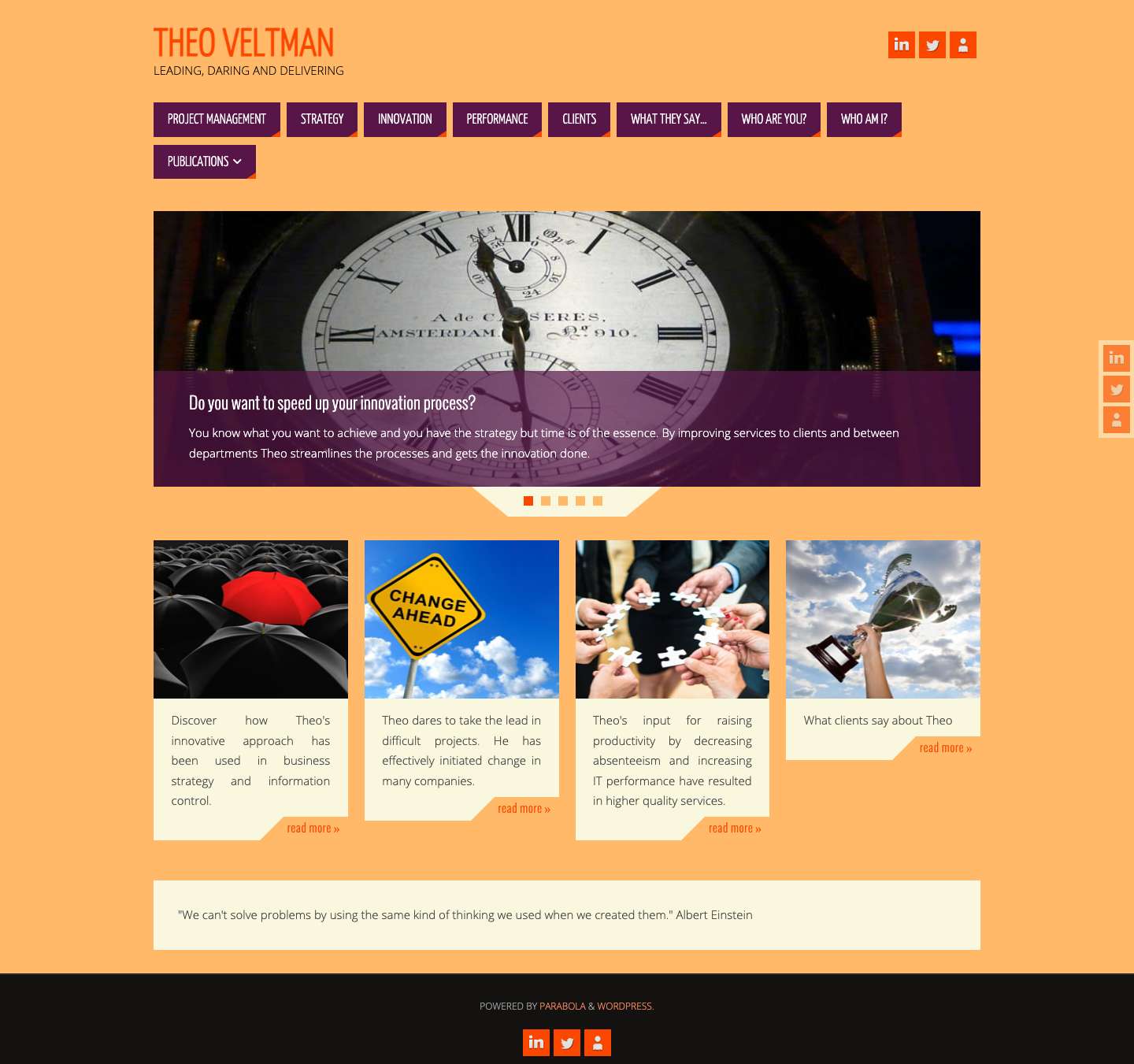 Theo Veltman - Leading, daring and delivering - Full Screenshot