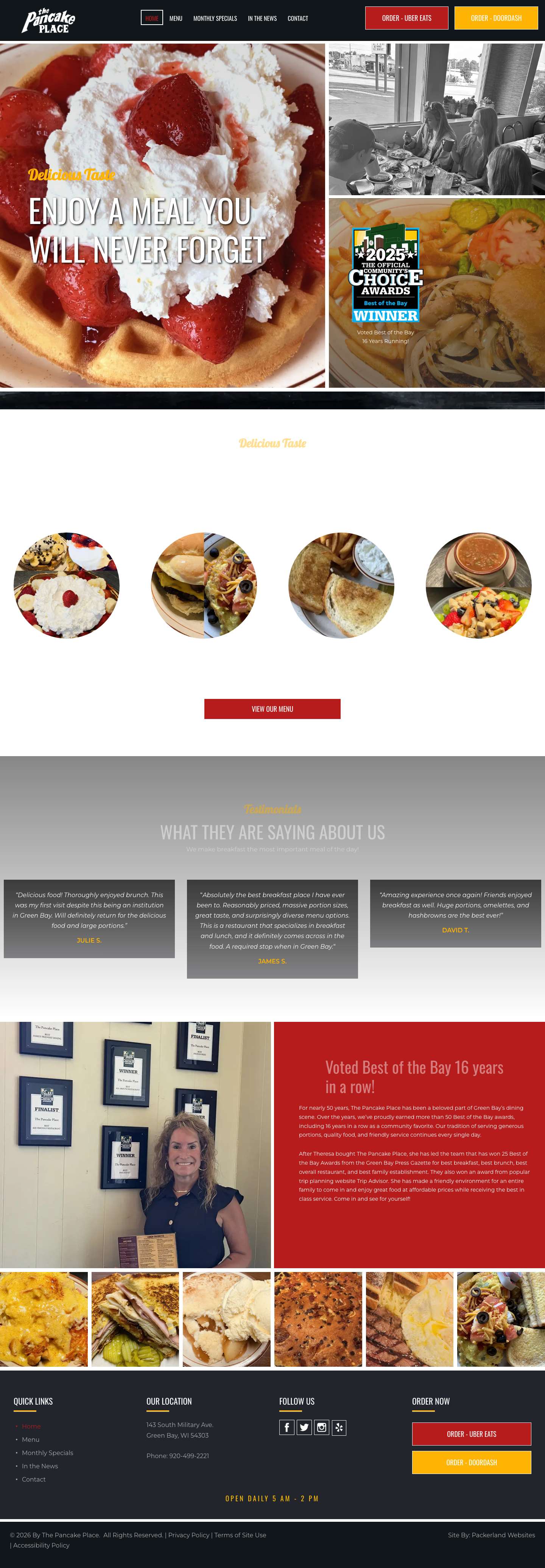 Home | The Pancake Place - Full Screenshot