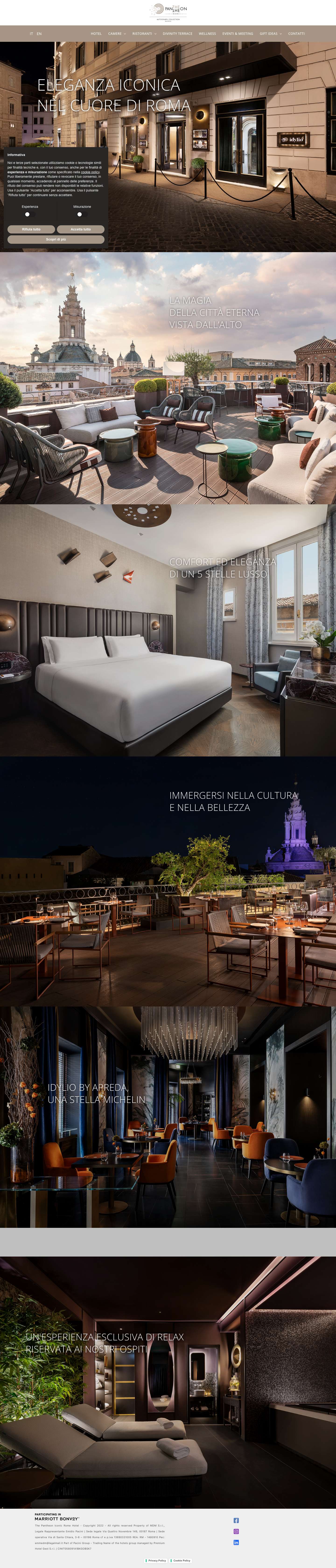 Hotel di lusso Roma centro - The Pantheon Iconic Rome Hotel - Full Screenshot