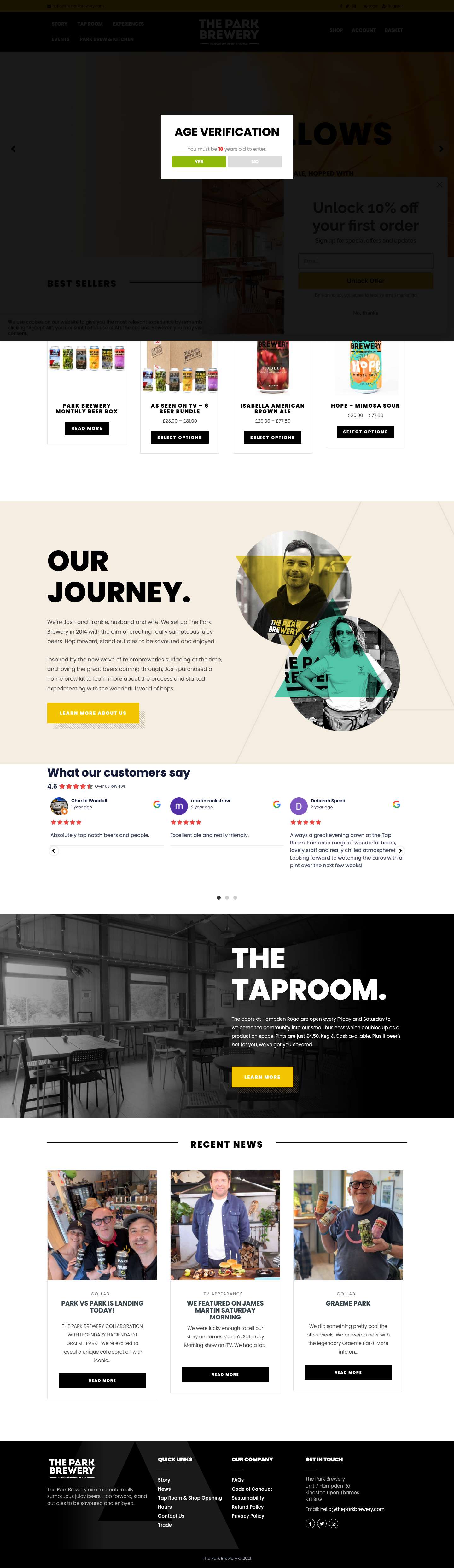 The Park Brewery - Create really sumptuous juicy beers. - Full Screenshot