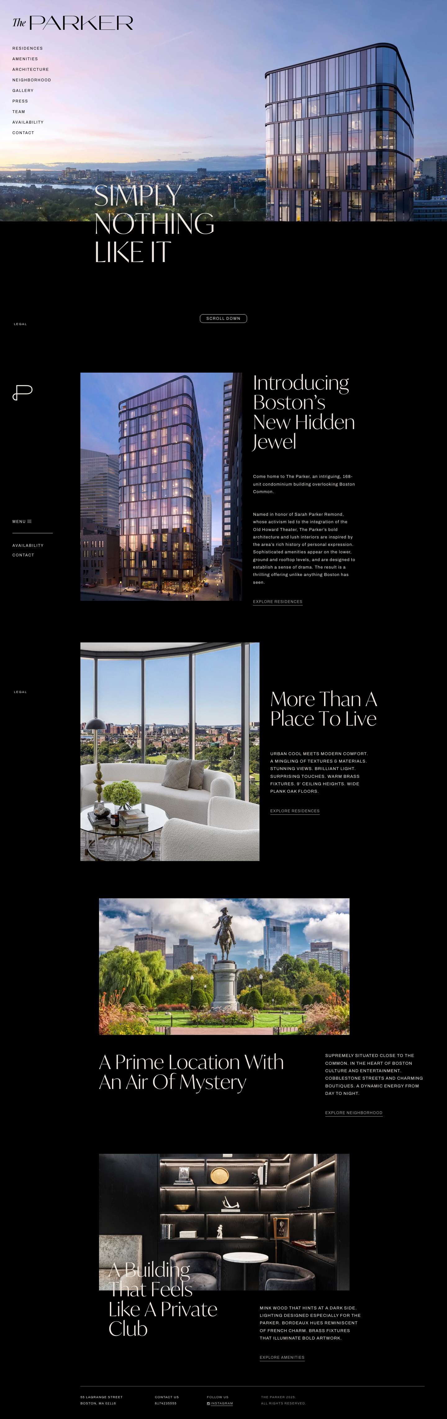 The Parker | Luxury Condos for Sale in Boston - Full Screenshot