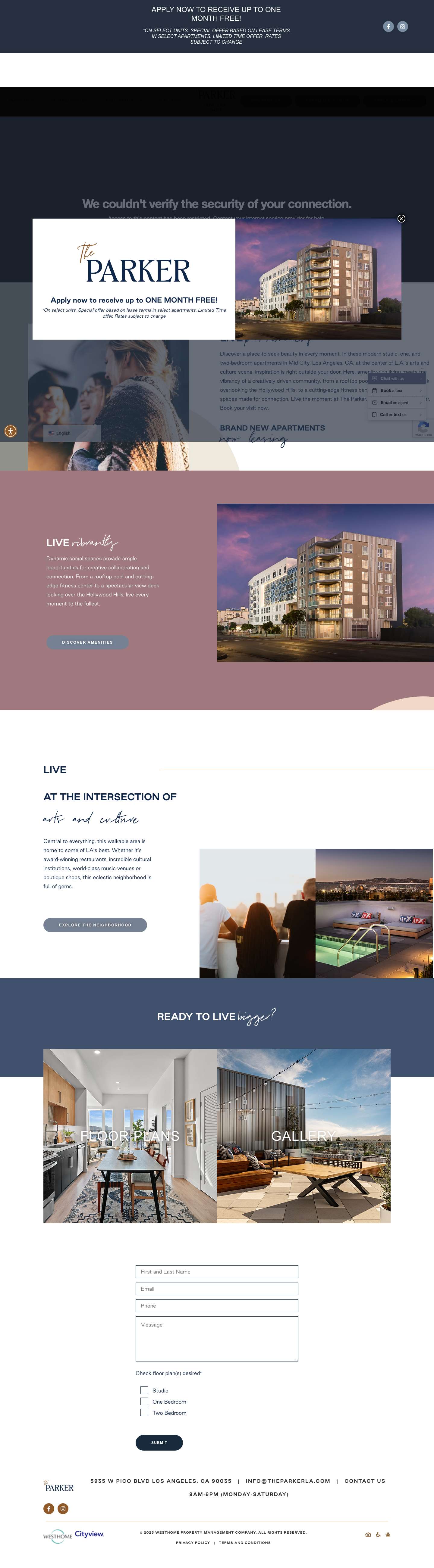 Brand New Apartments in Mid City, CA | The Parker LA | Home - Full Screenshot