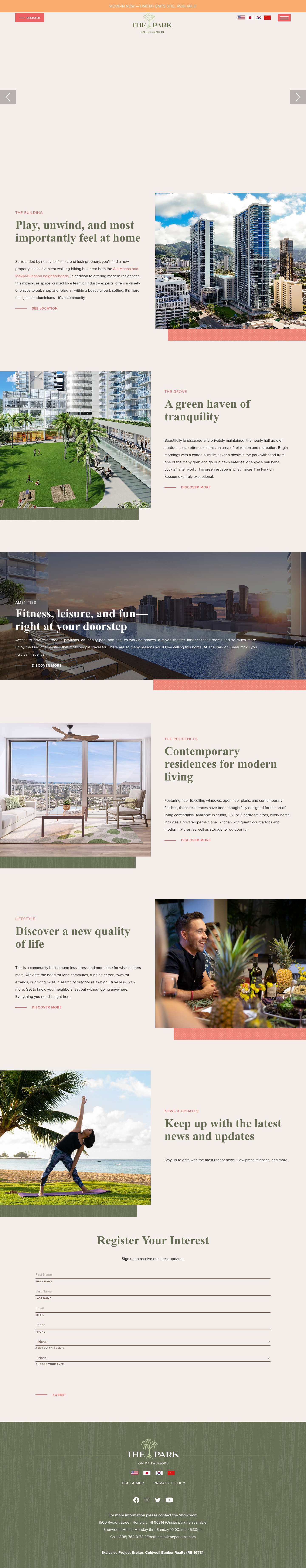 The Park on Keeaumoku | Honolulu Hawaii Condominiums - Full Screenshot
