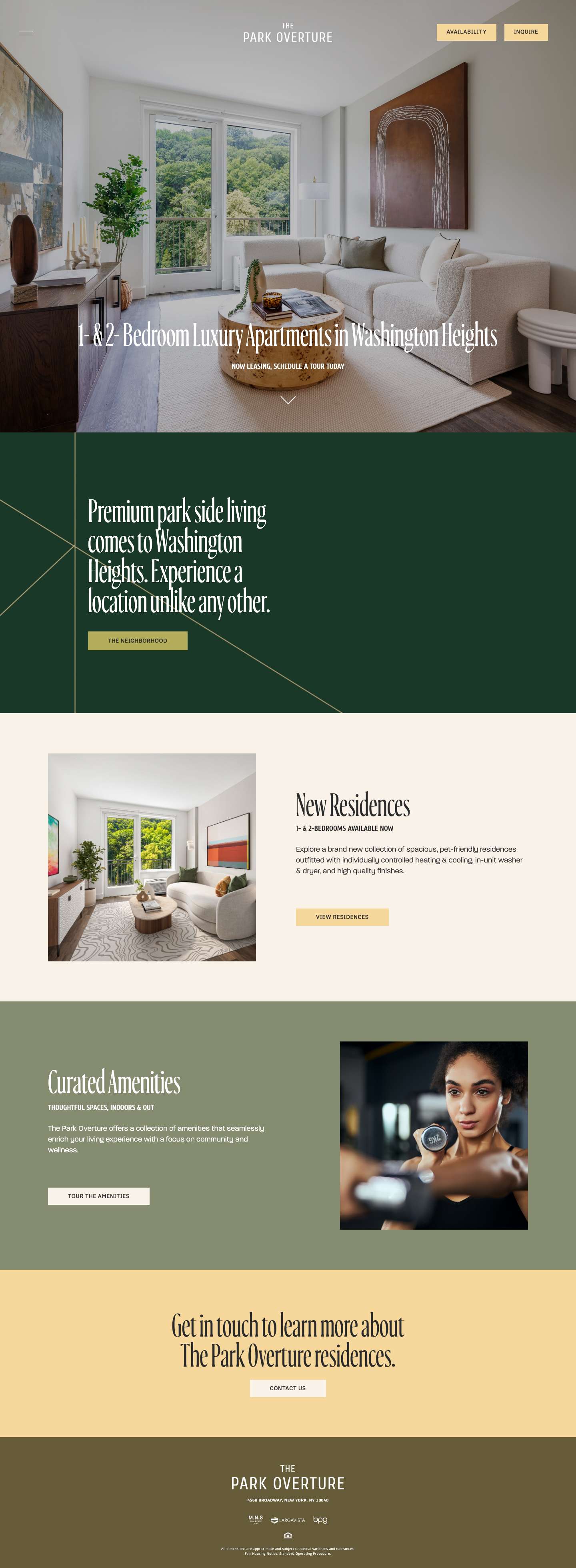 The Park Overture | Luxury Apartments in Washington Heights - Full Screenshot