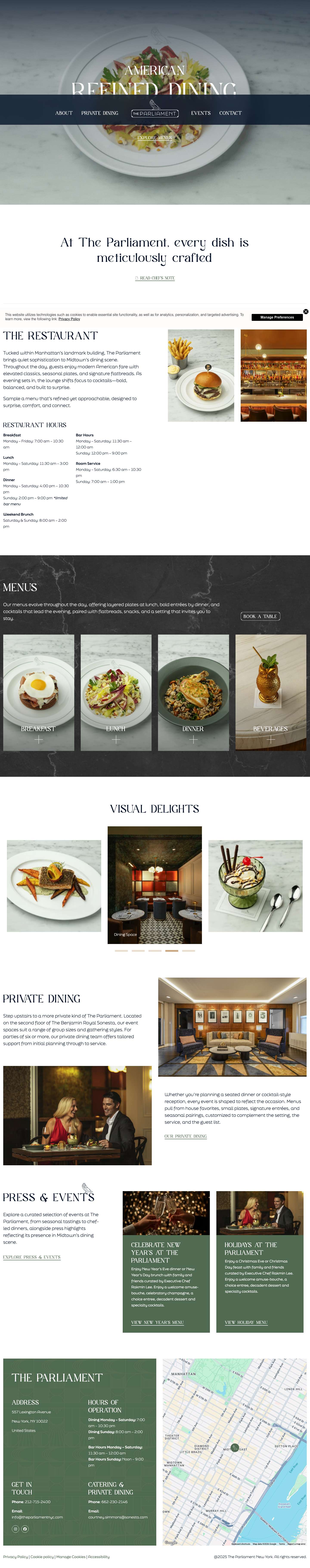 The Parliament — American Dining & Cocktails in Midtown NYC - Full Screenshot