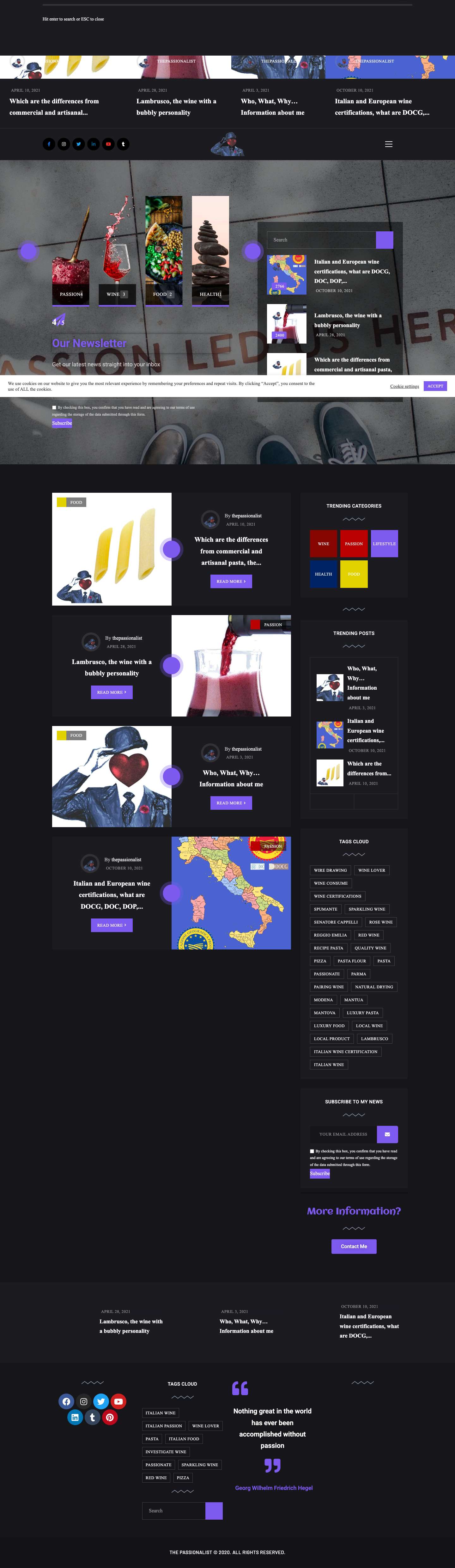 Home Magazine - The Passionalist - Full Screenshot