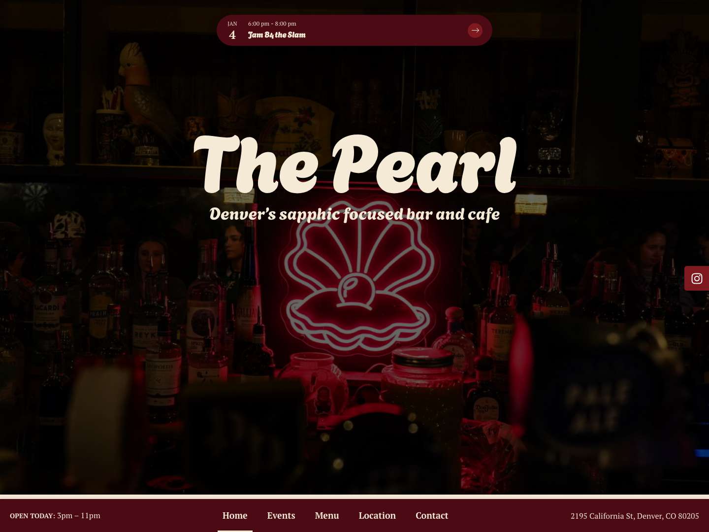 The Pearl | Denver’s sapphic bar and cafe - Full Screenshot