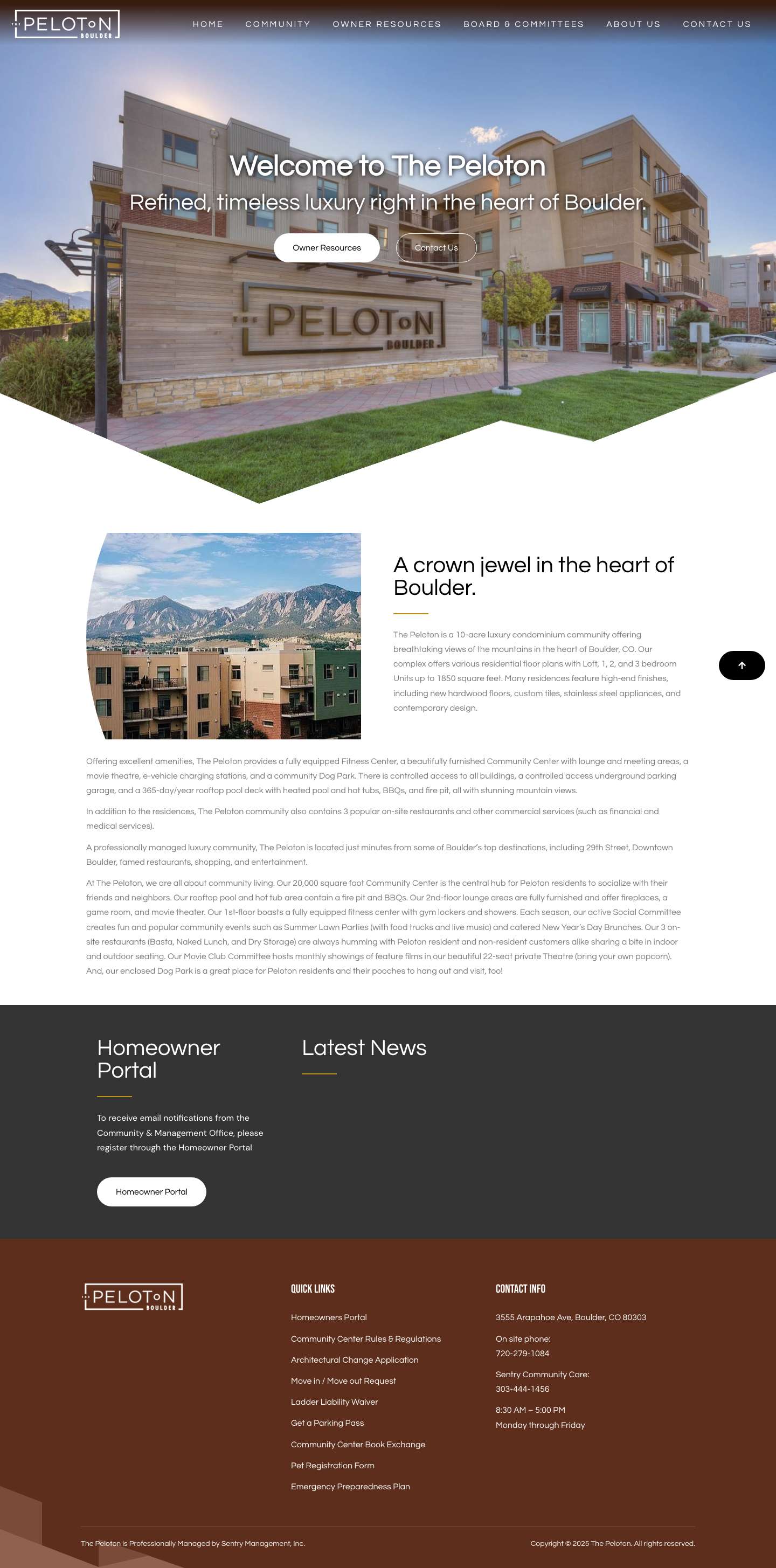 Home | Peloton HOA - Full Screenshot