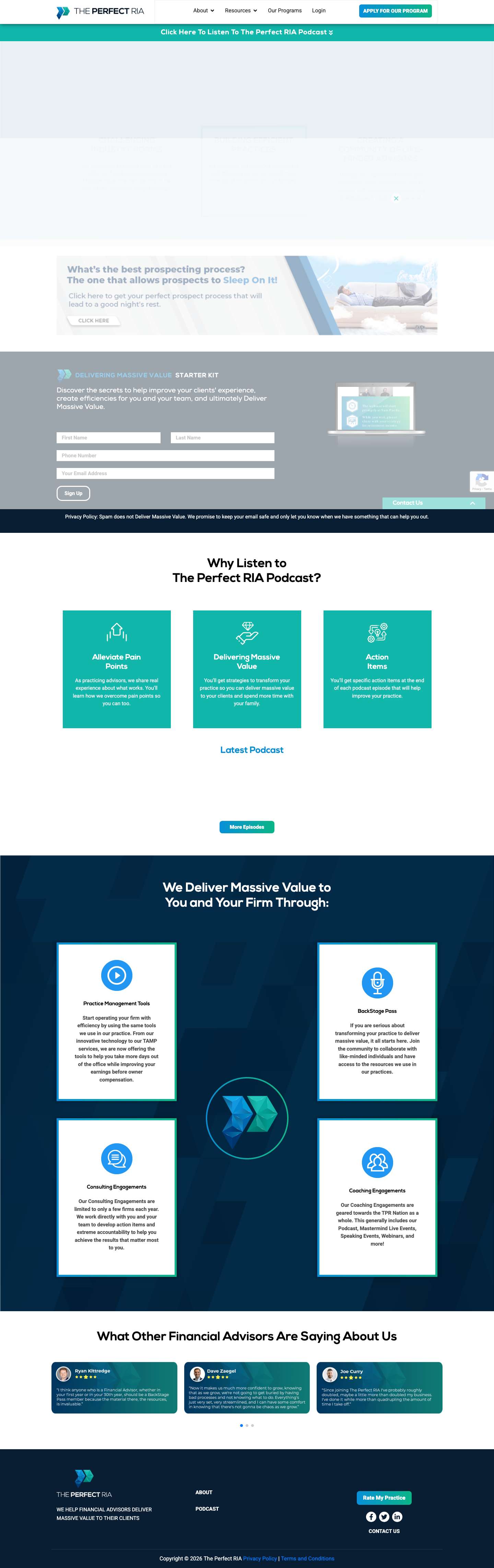 THE PERFECT RIA |Financial Advisers | Financial Advisory Firm - Full Screenshot