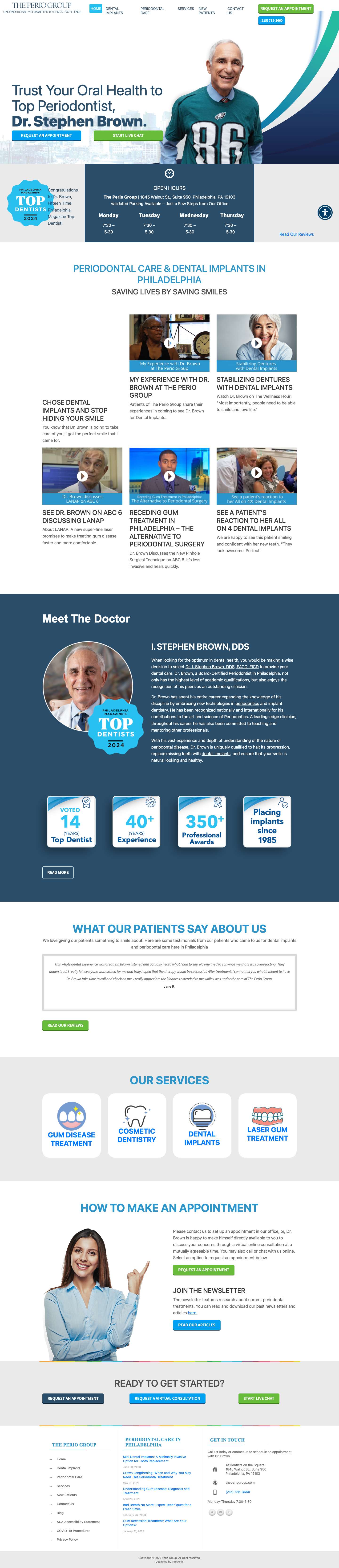 Periodontist Philadelphia | Dental Implants | The Perio Group - Full Screenshot