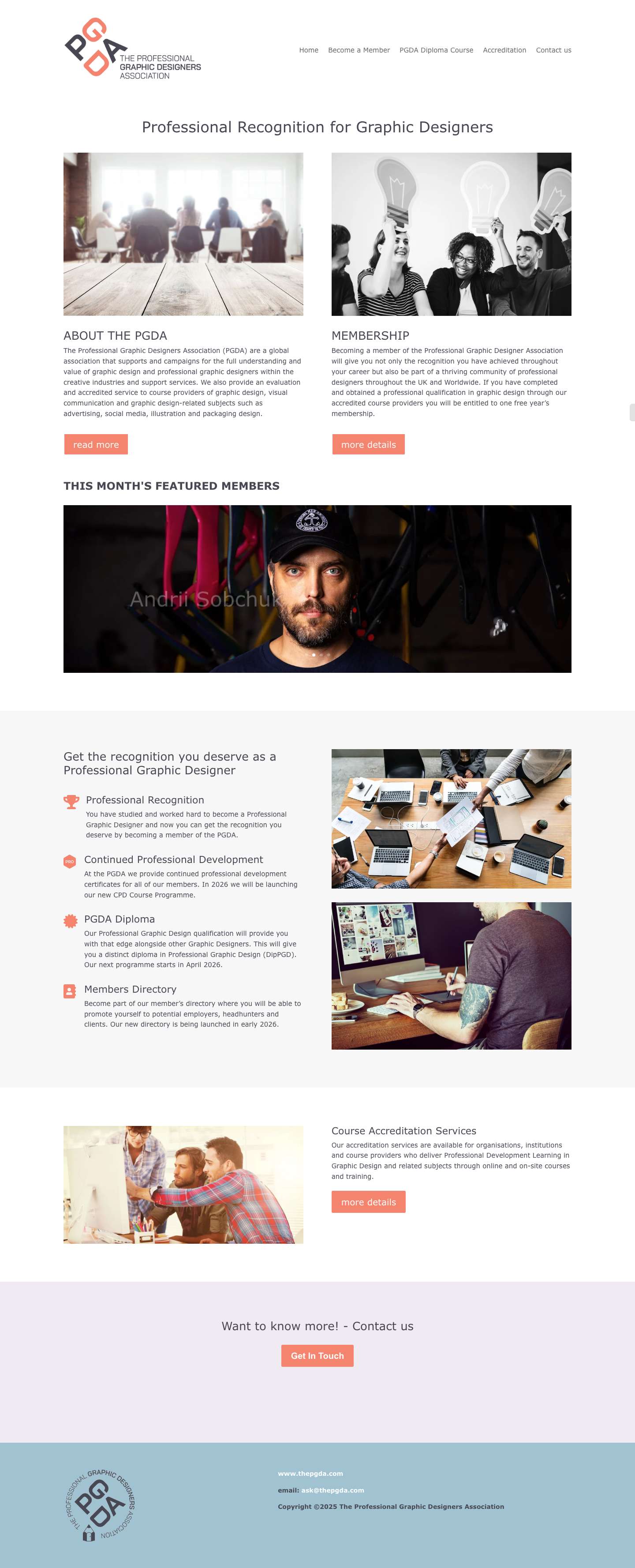 Professional Graphic Designers Association (PGDA) - Full Screenshot