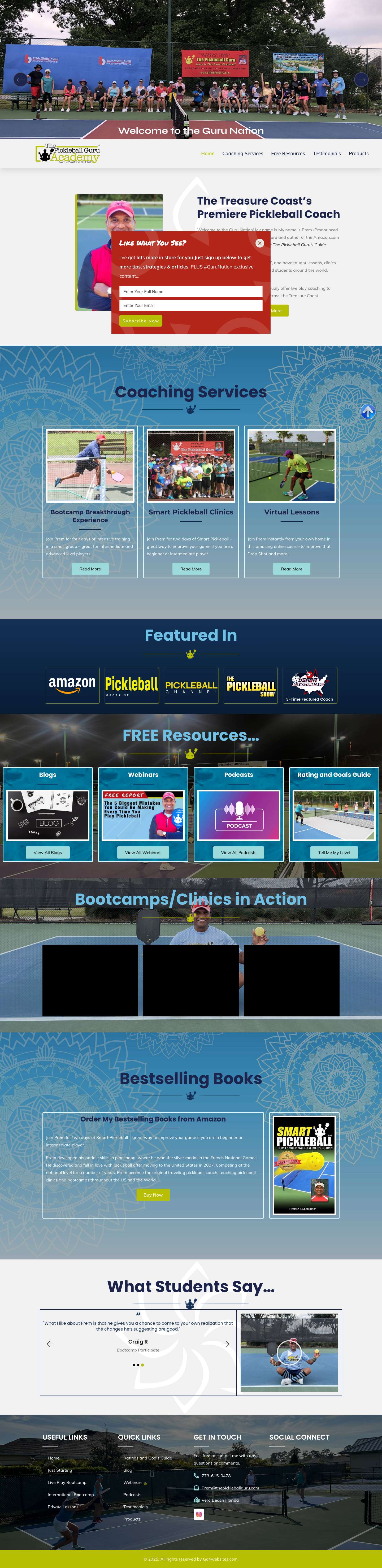 Pickleball Lessons & Bootcamps | Vero Beach, FLPickleball Lessons & Bootcamps | Vero Beach, FL - Full Screenshot