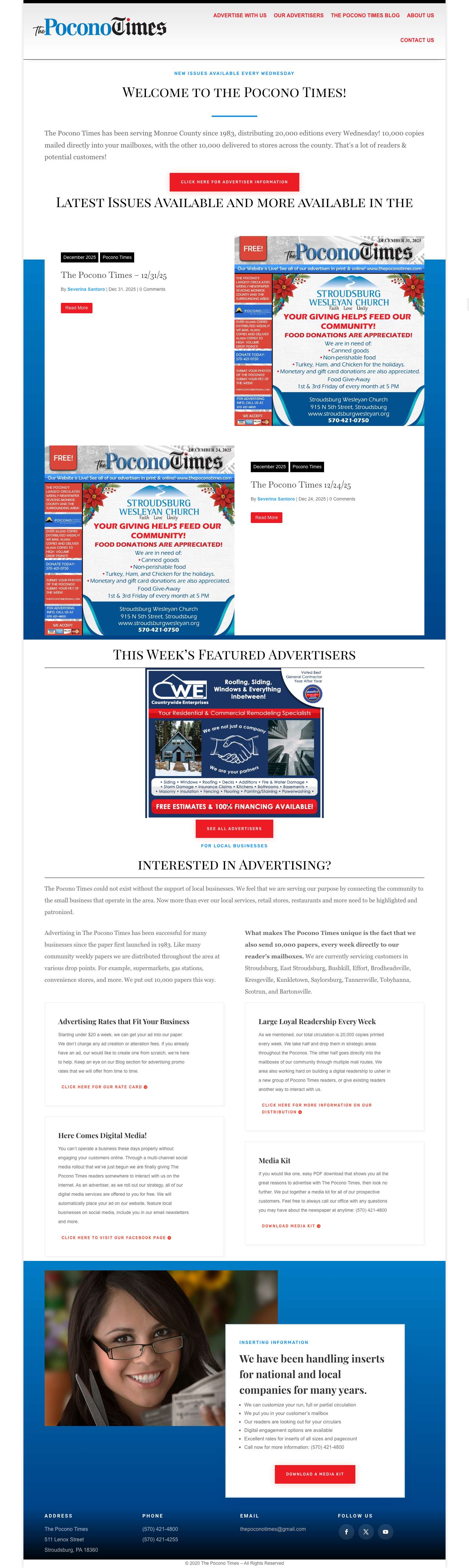 Welcome to The Pocono Times Weekly Newspaper - The Pocono Times - Full Screenshot