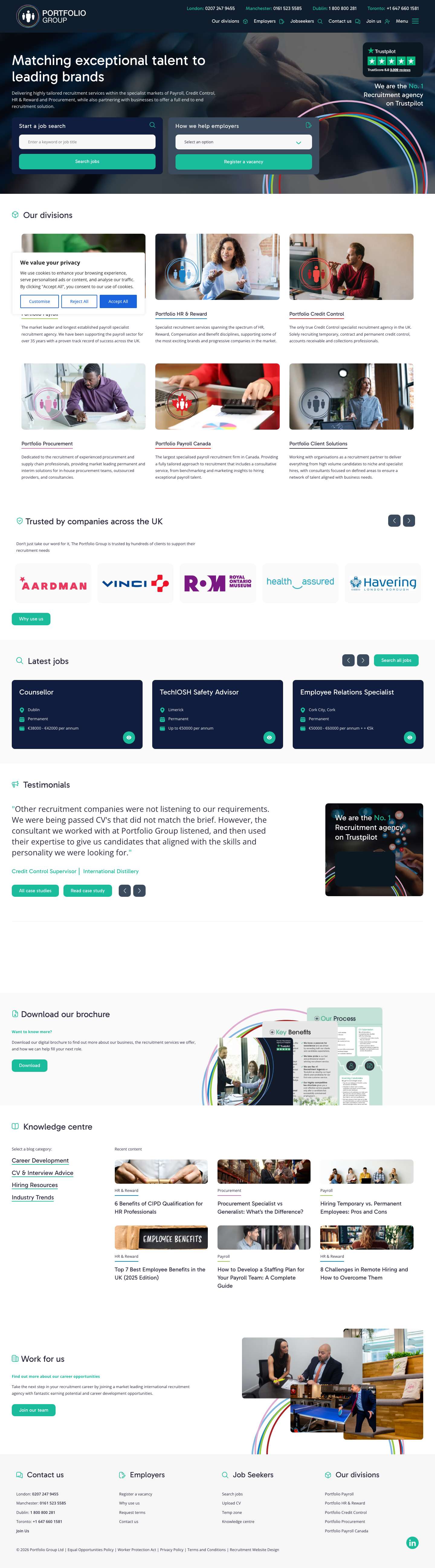 Recruitment Agency You Can Trust | The Portfolio Group - Full Screenshot