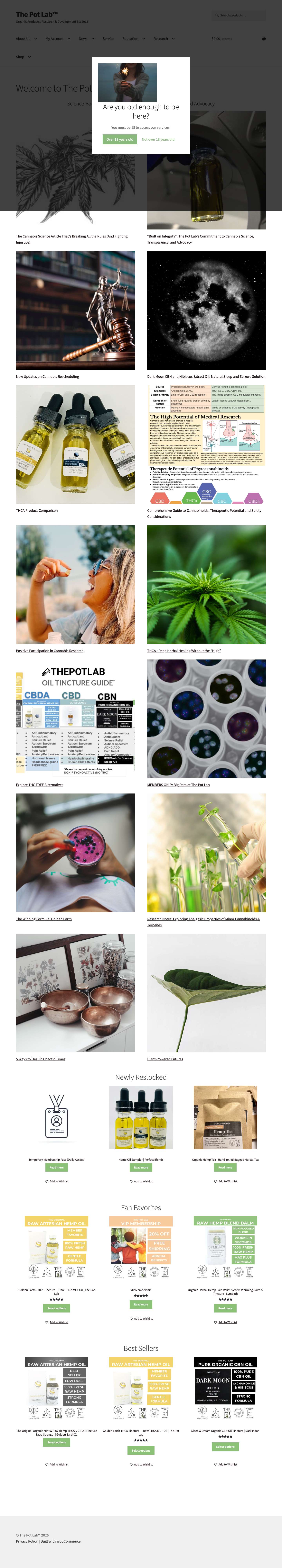 Welcome to The Pot Lab | The Pot Lab™ - Full Screenshot