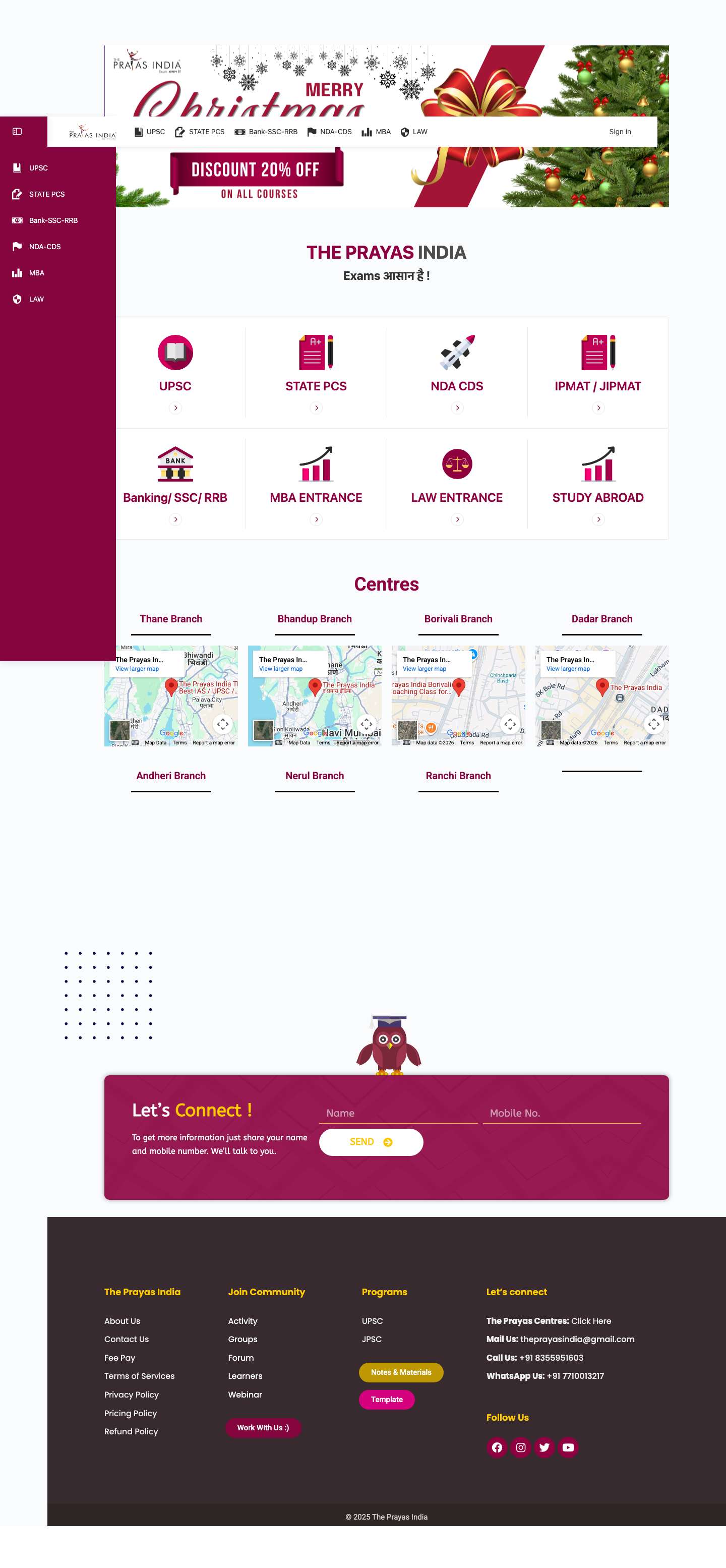 The Prayas India - India's Rank 1 Competitive Exams Coaching - Full Screenshot