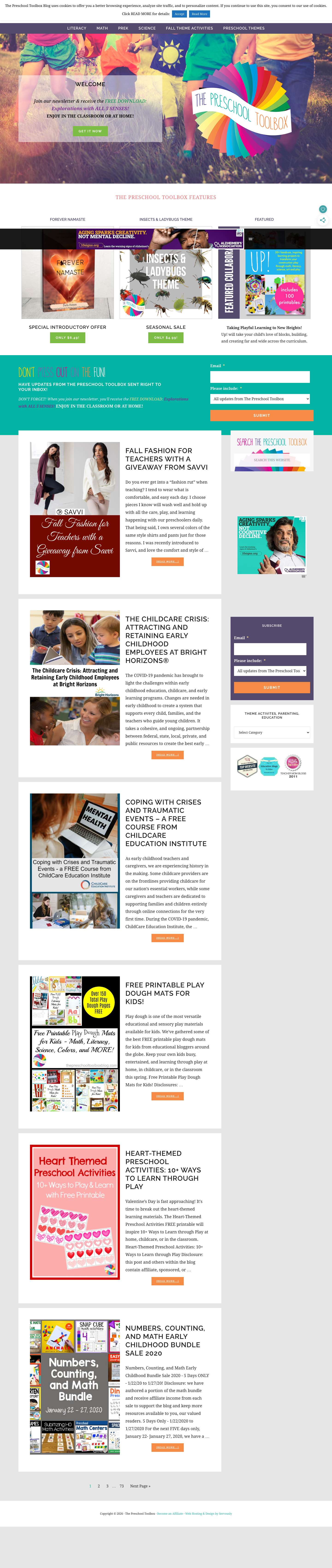 The Preschool Toolbox Blog • Educational Learning and Play for Children 2-7 - Full Screenshot