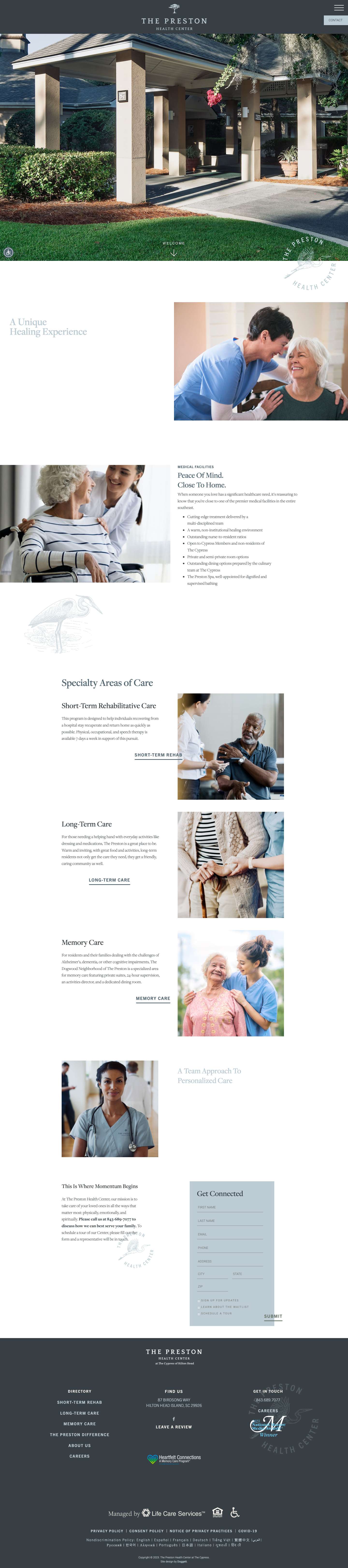 The Preston Health Center at The Cypress of Hilton HeadThe Preston Health Center - Full Screenshot