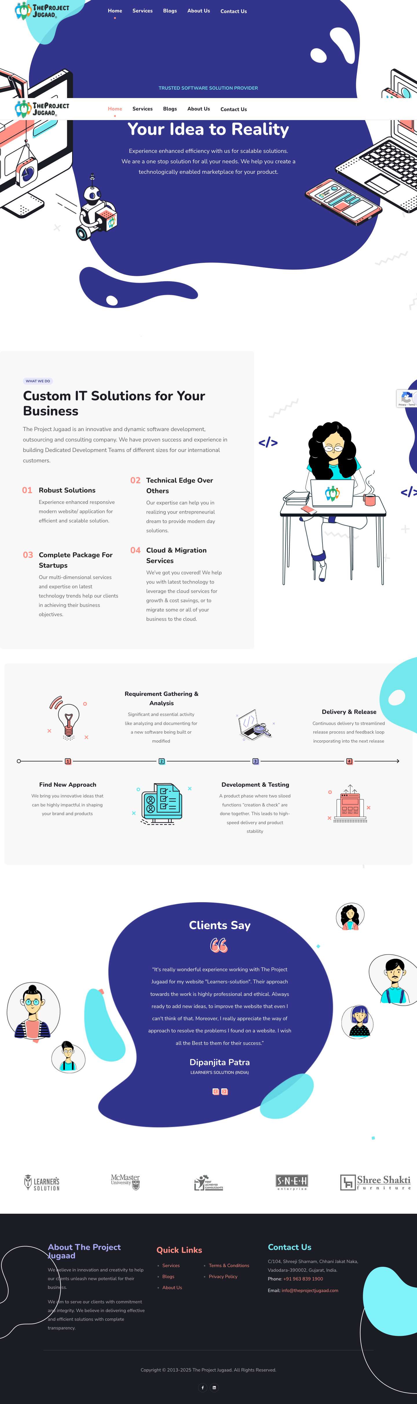 Web and Mobile development - The Project Jugaad - Full Screenshot