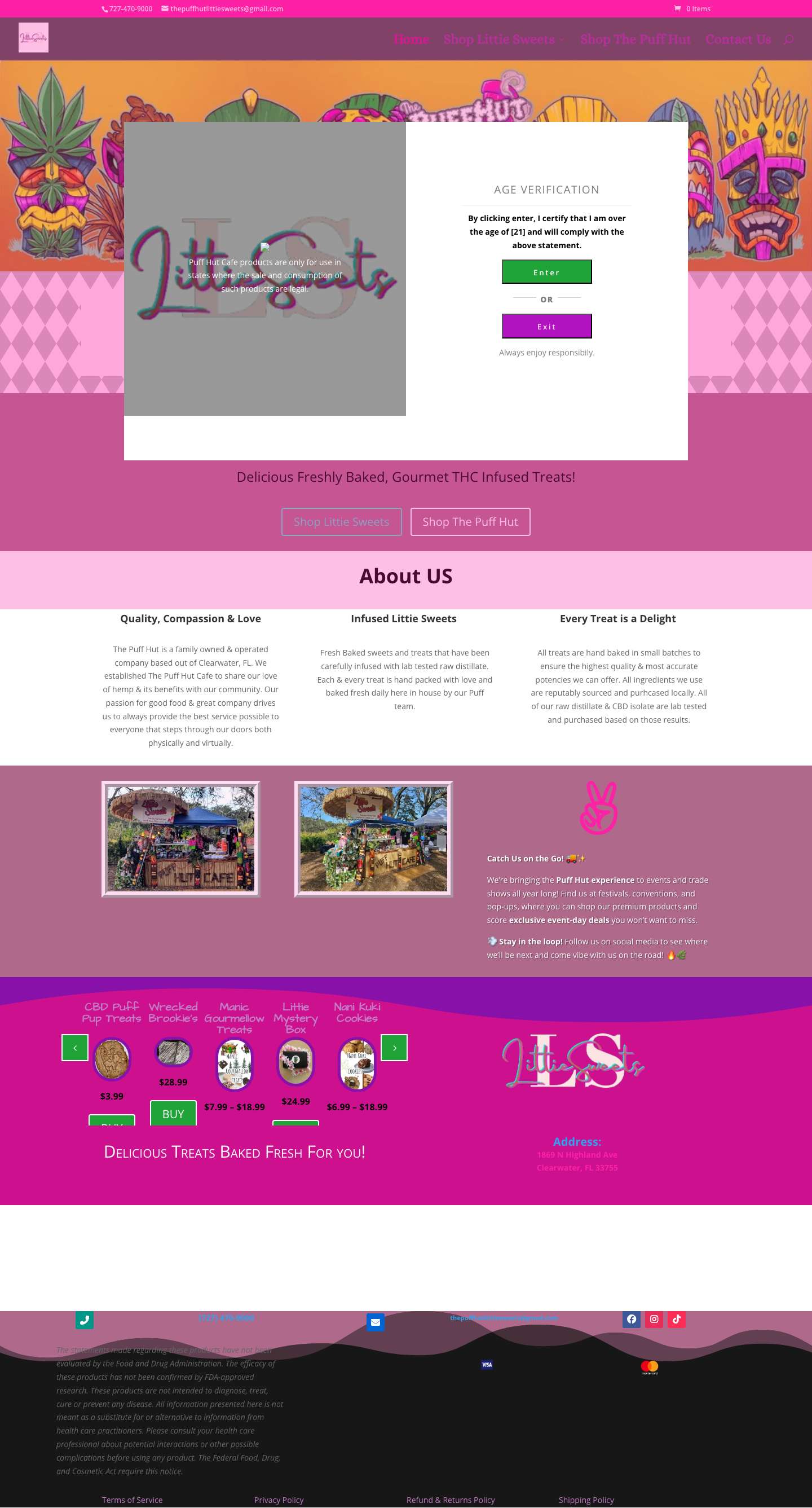 The Puff Hut Cafe | Littie Sweets Gourmet Edibles - Full Screenshot