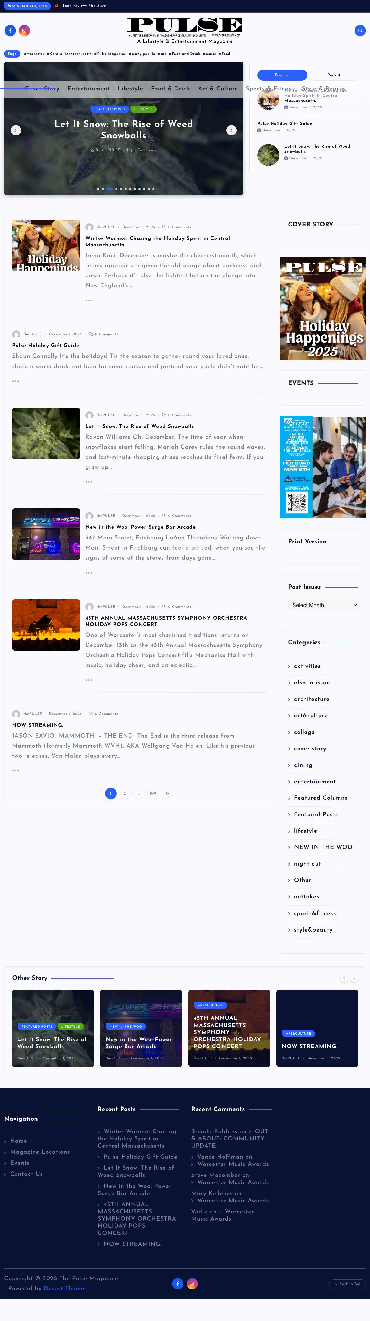 The Pulse Magazine - A Lifestyle & Entertainment Magazine - Full Screenshot