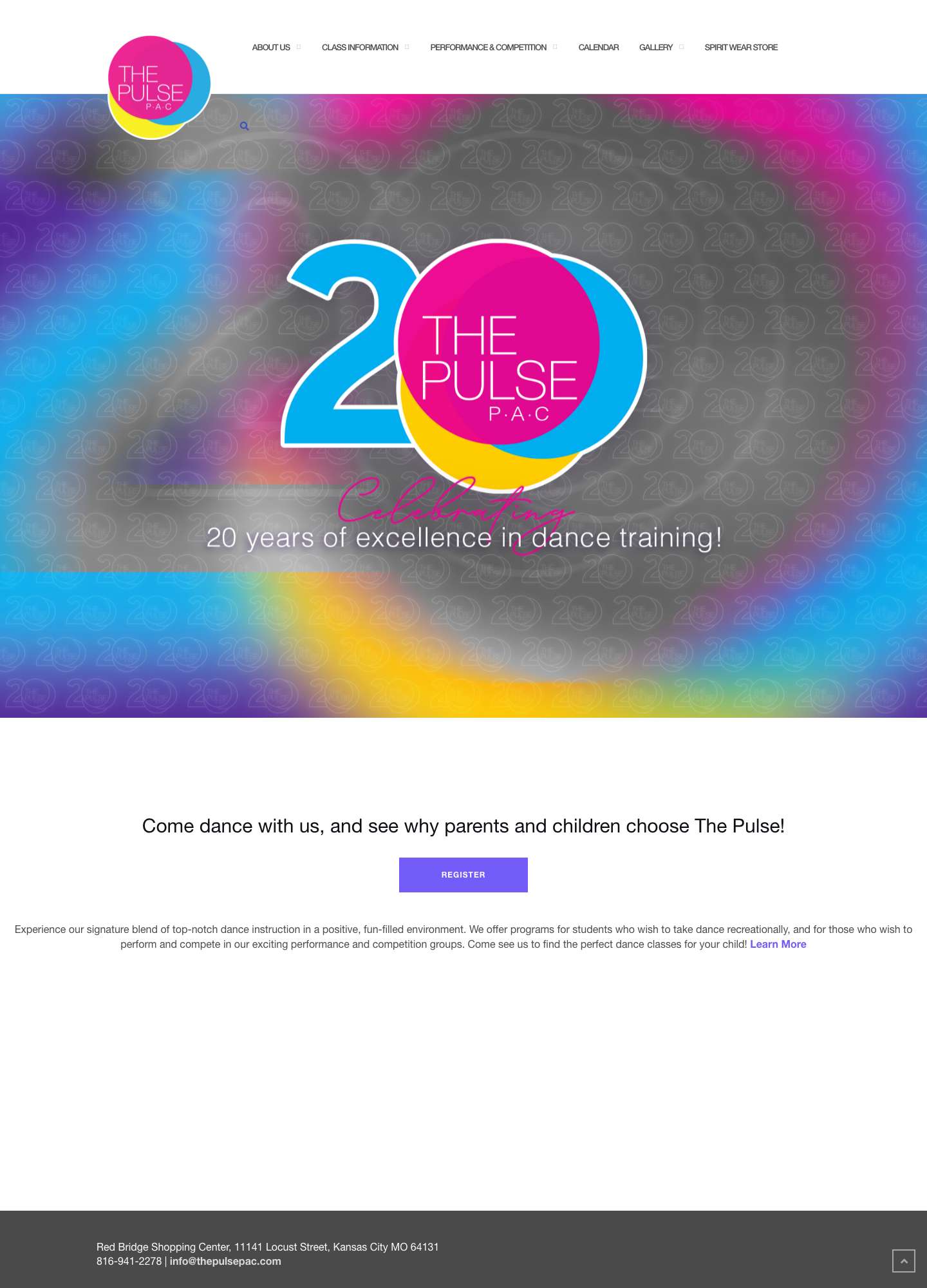 Home - The Pulse Performing Arts Center - Full Screenshot