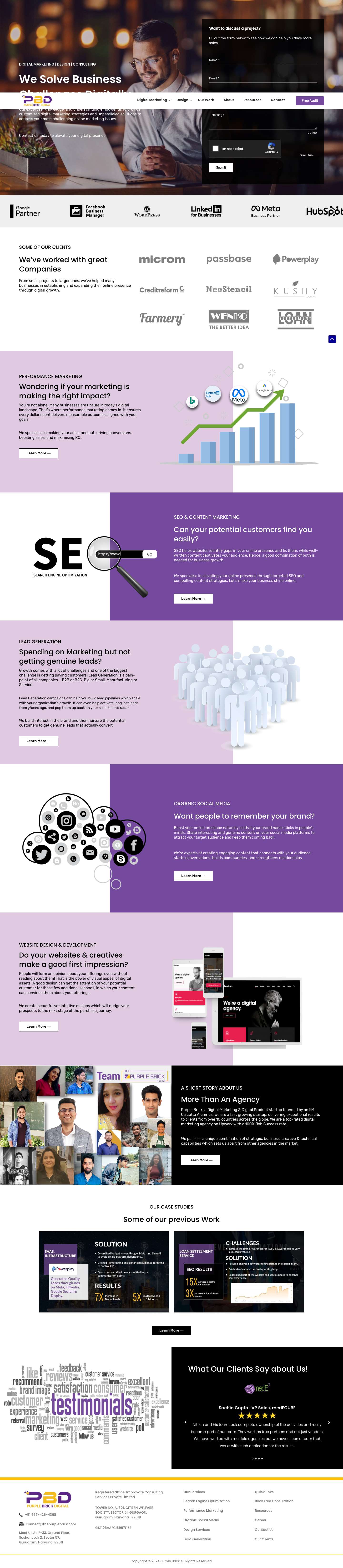 Homepage - Purple Brick - Full Screenshot