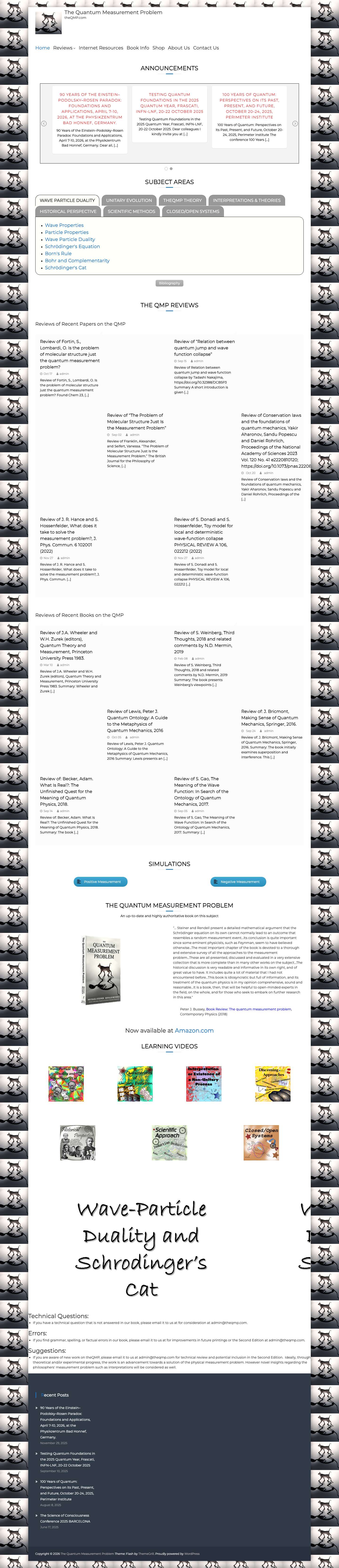 Home - The Quantum Measurement Problem - Full Screenshot