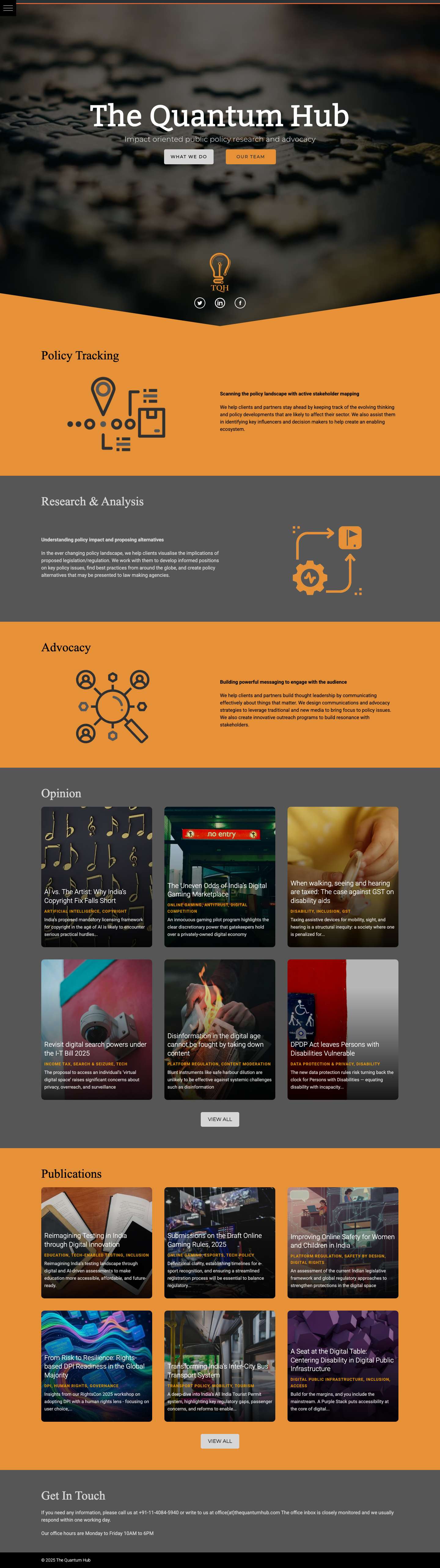 The Quantum Hub (TQH) - Public Policy Research & Advocacy - Full Screenshot