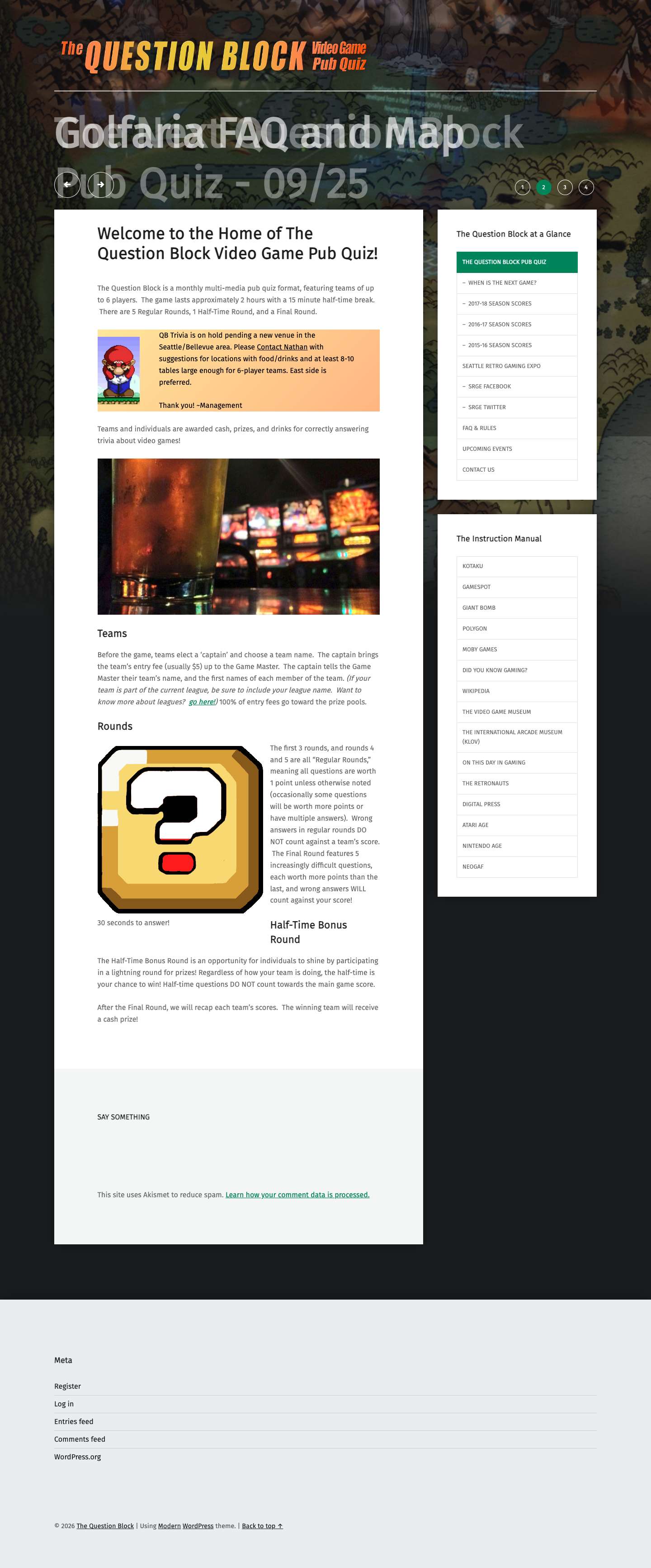 The Question Block – The Pacific Northwest's Video Game Pub Quiz - Full Screenshot
