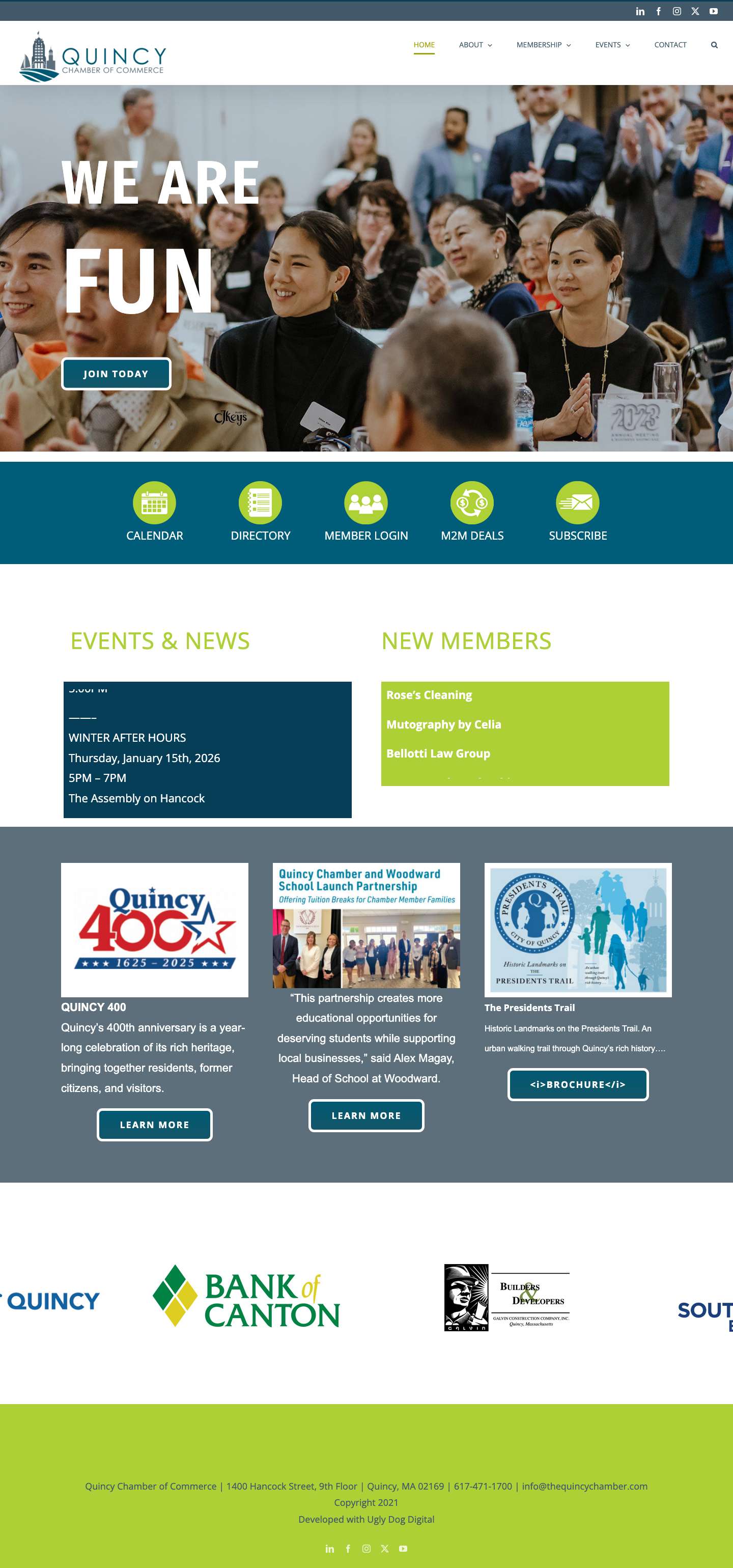 Quincy Chamber of Commerce - Full Screenshot