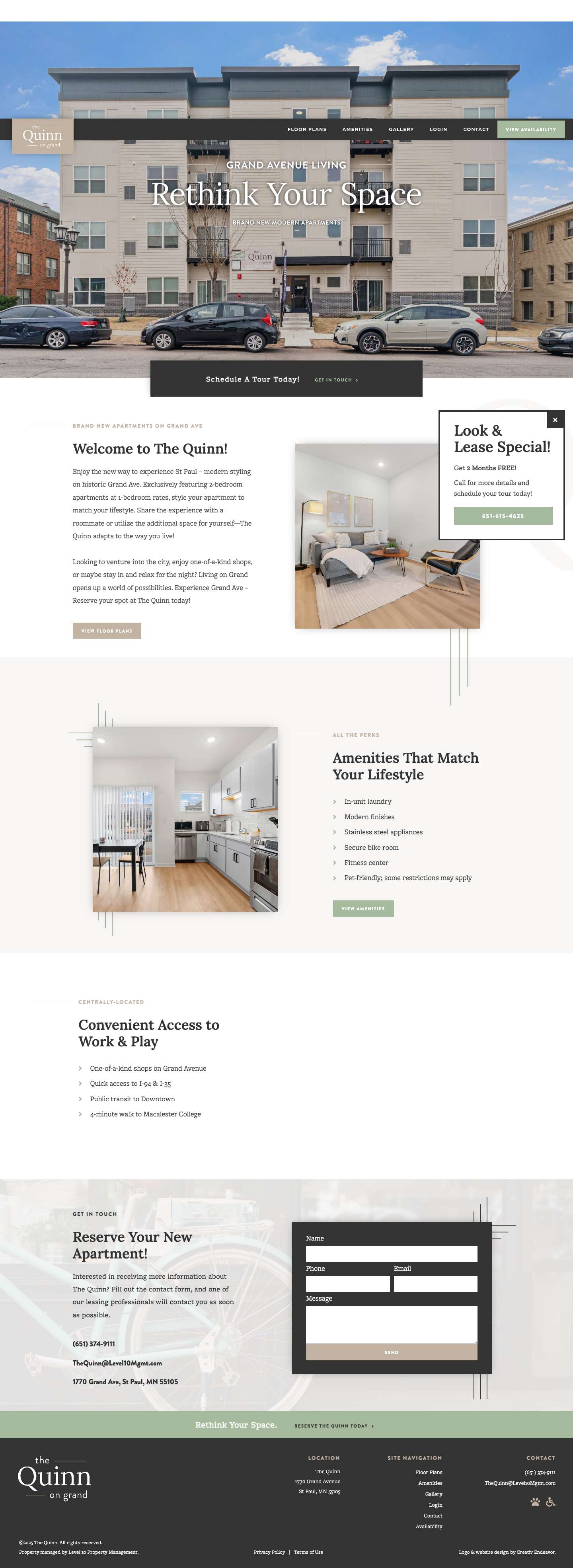 The Quinn | Modern Apartments on Historic Grand Ave - Full Screenshot