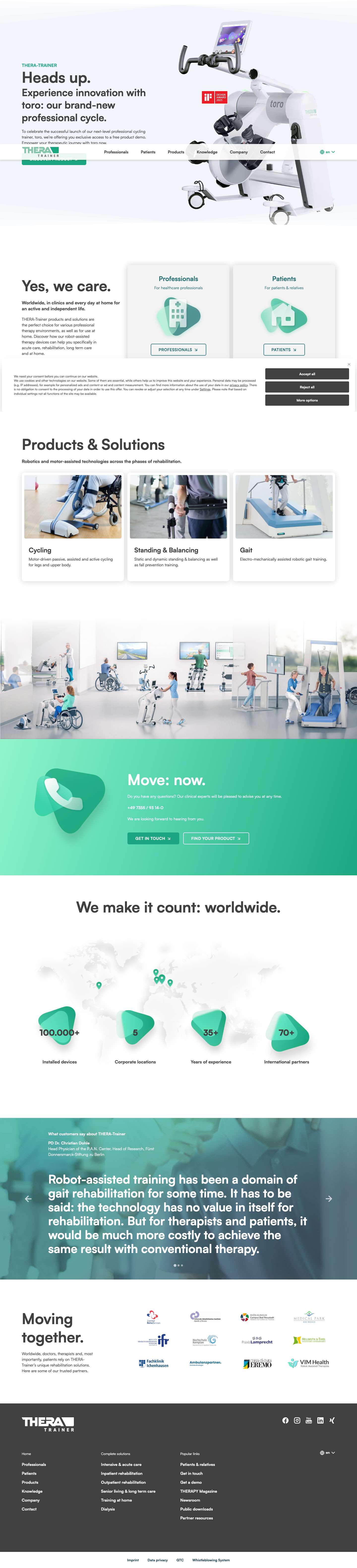 Startpage | THERA-Trainer - Full Screenshot