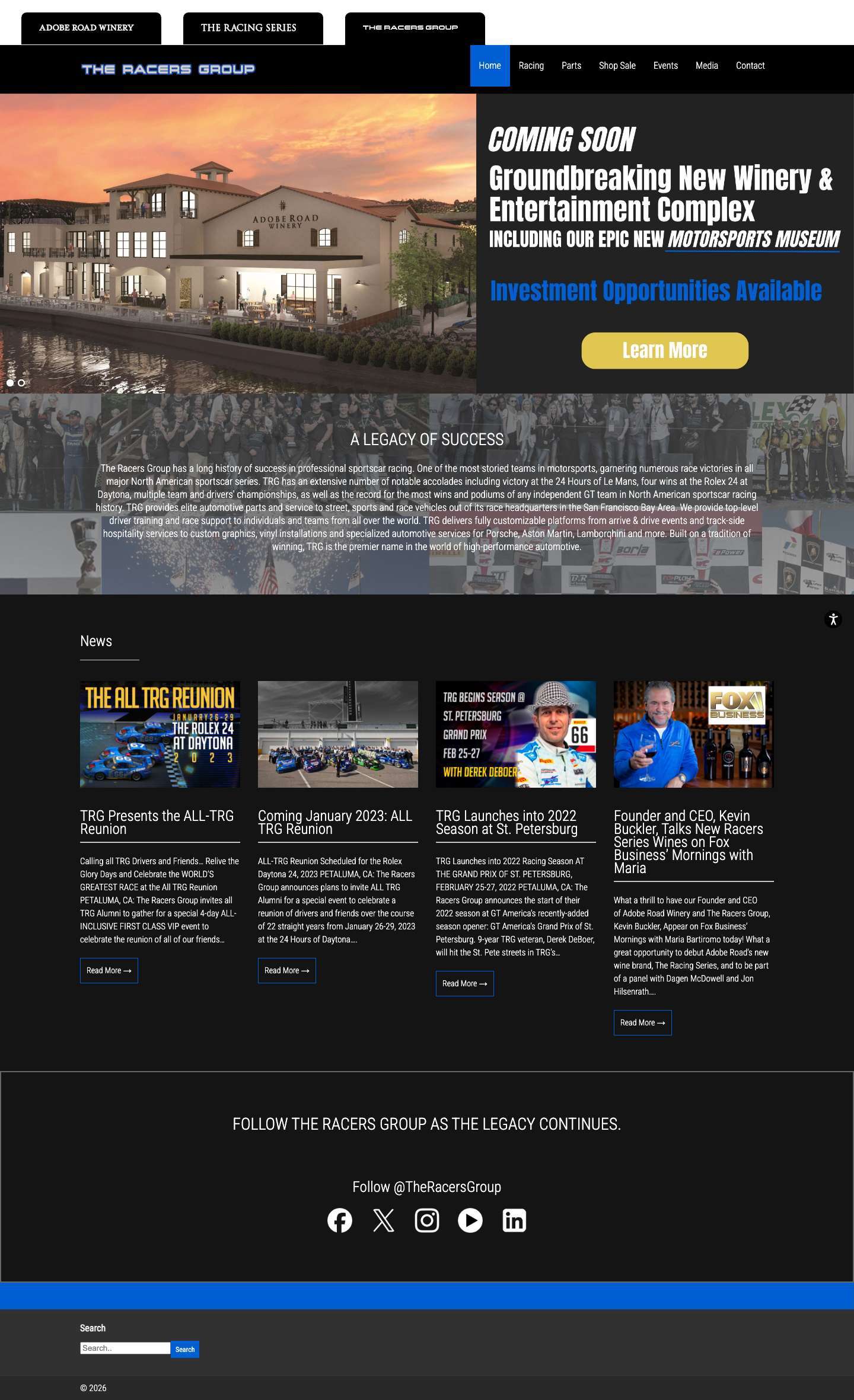 The Racers Group high-performance racing, parts and service in the North Bay – Shift to a higher standard. - Full Screenshot