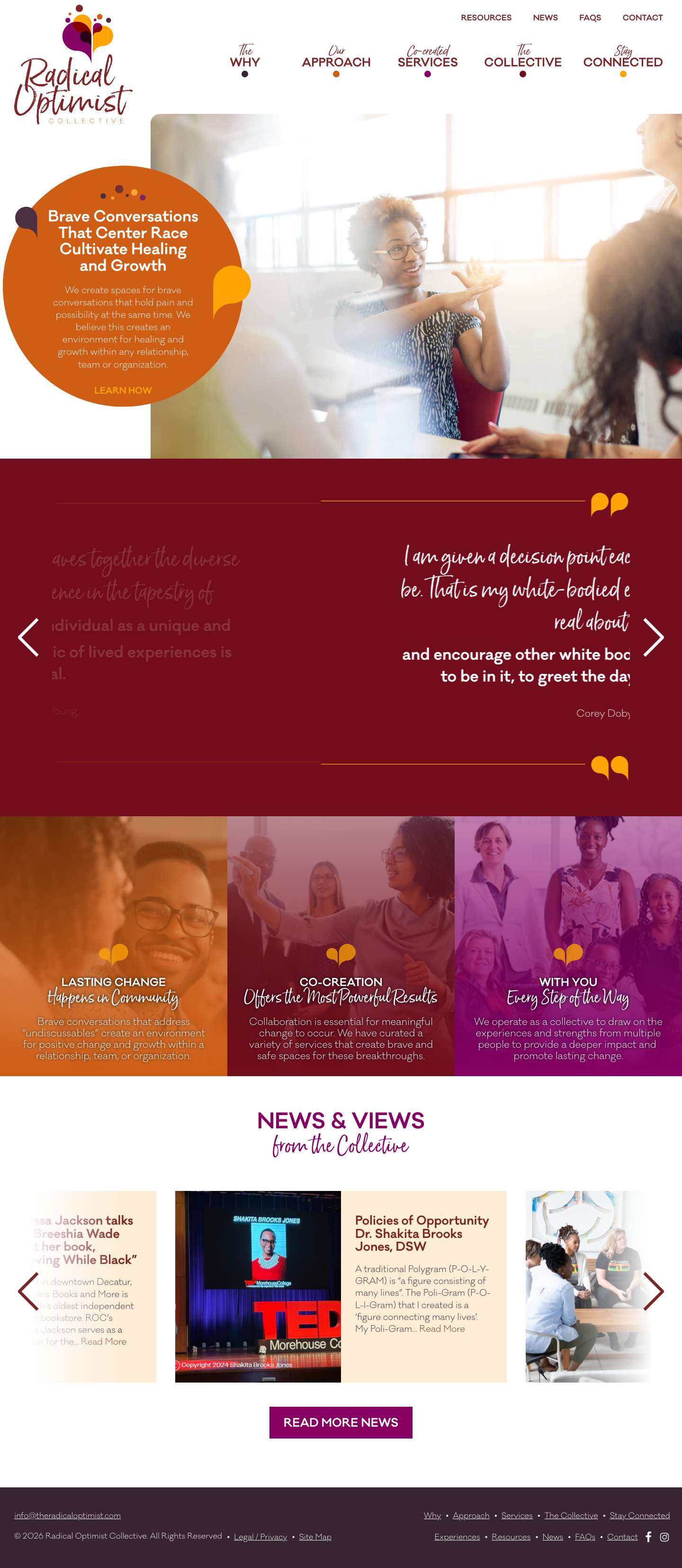 Radical Optimist Collective / We facilitate brave space for vulnerable conversations.facebook - Full Screenshot