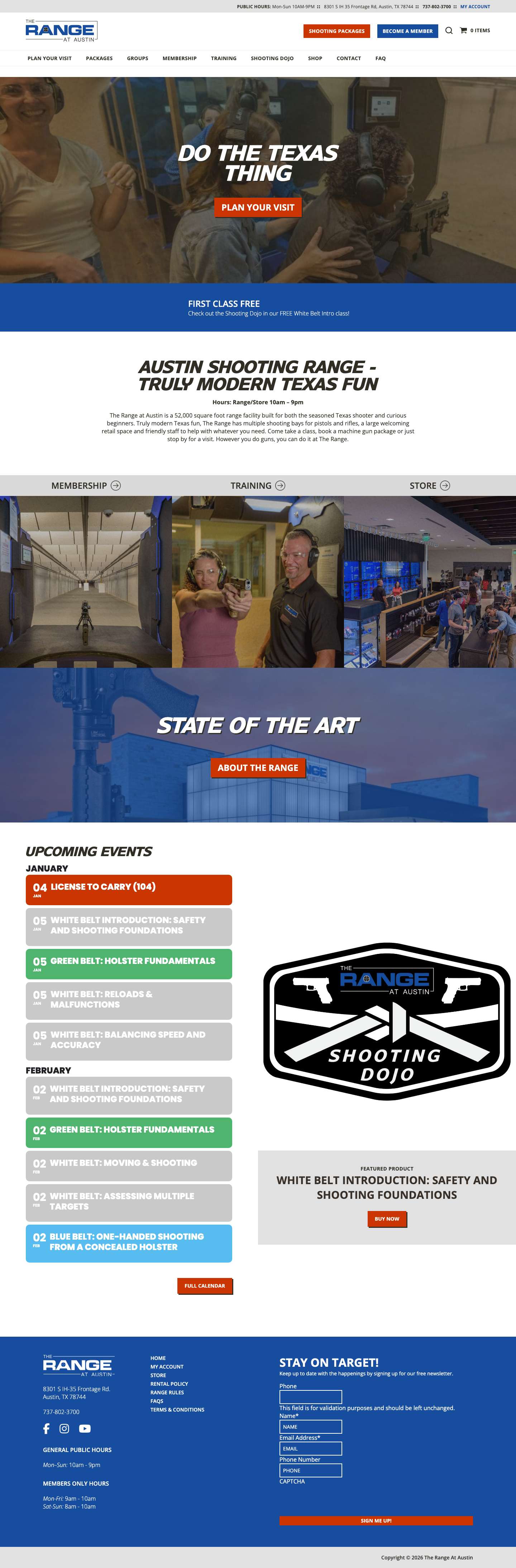 Austin Shooting Range & Gun Shop | The Range at Austin - Full Screenshot