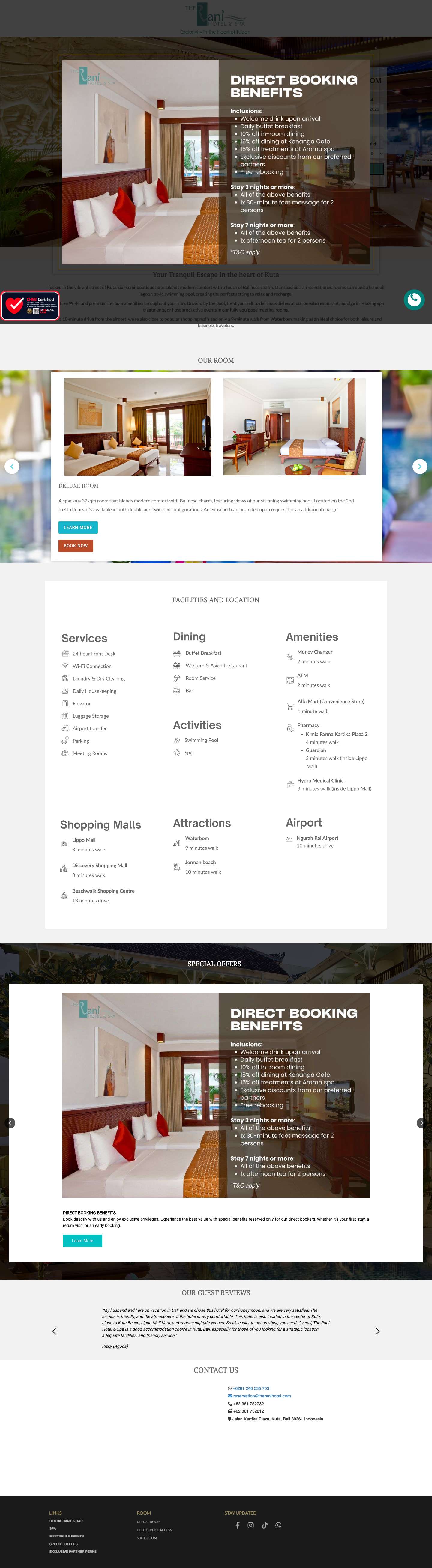 The Rani Hotel & Spa - Full Screenshot