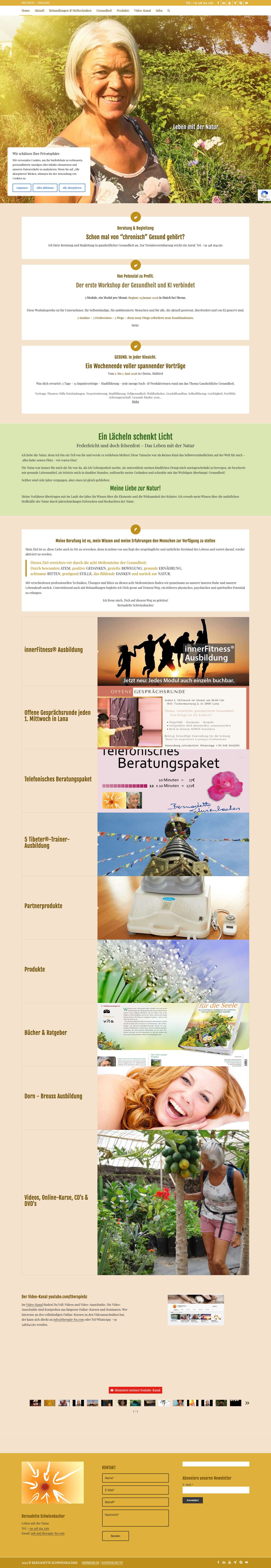 Bernadette Schwienbacher - Haus der Gesundheit im Ultental - Full Screenshot