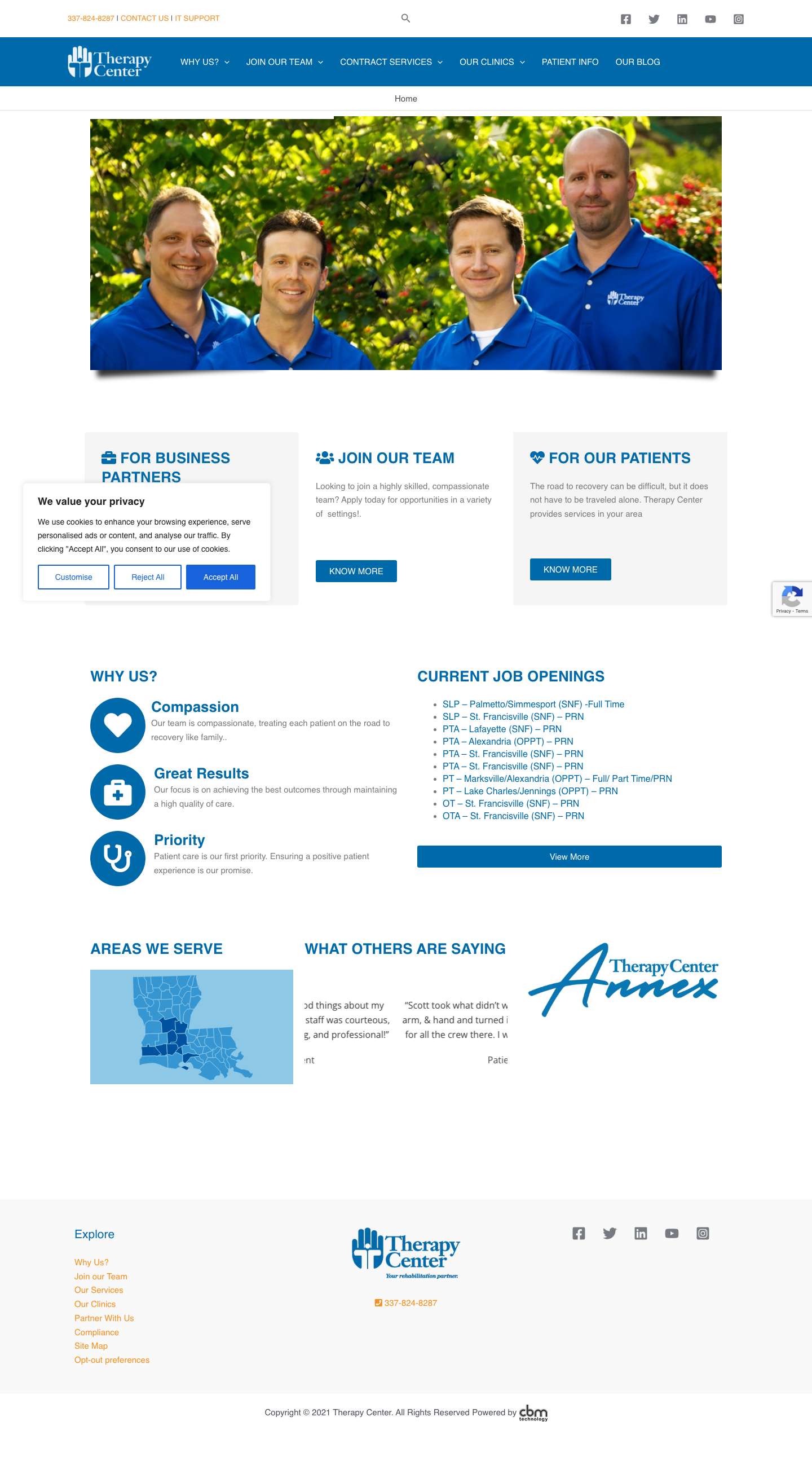 Home - The Therapy Center - Full Screenshot