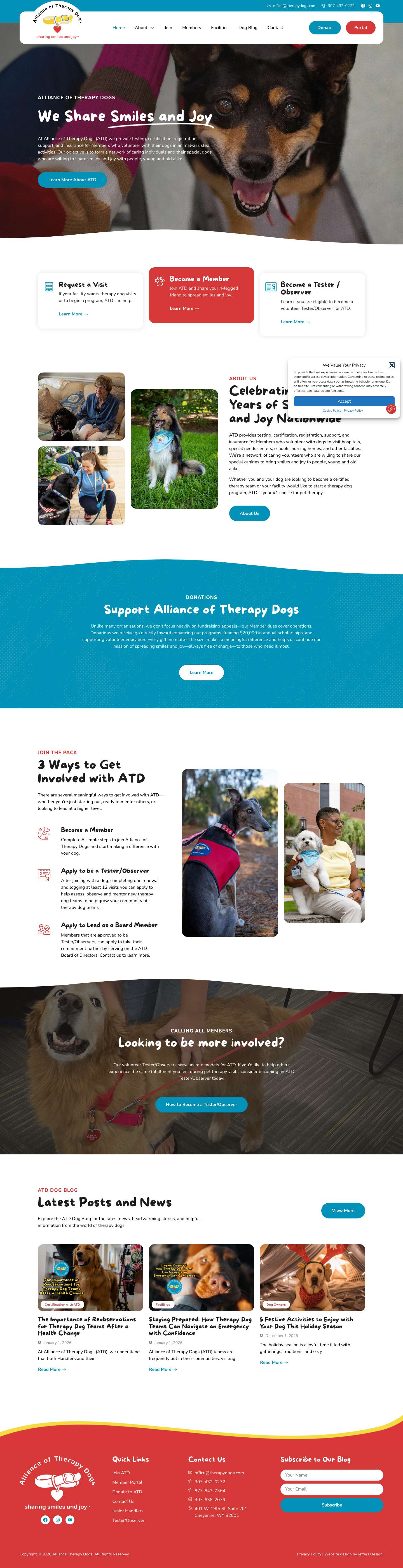 Therapy Dog Organization - Alliance of Therapy Dogs - Full Screenshot