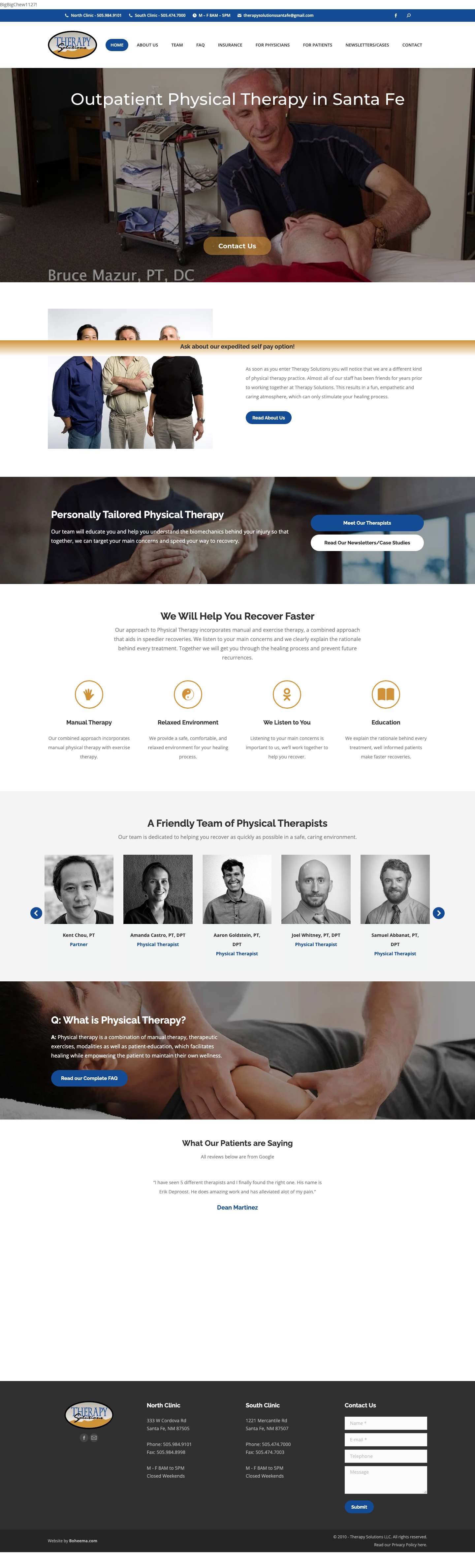 Outpatient Physical Therapy in Santa Fe, New Mexico - Full Screenshot