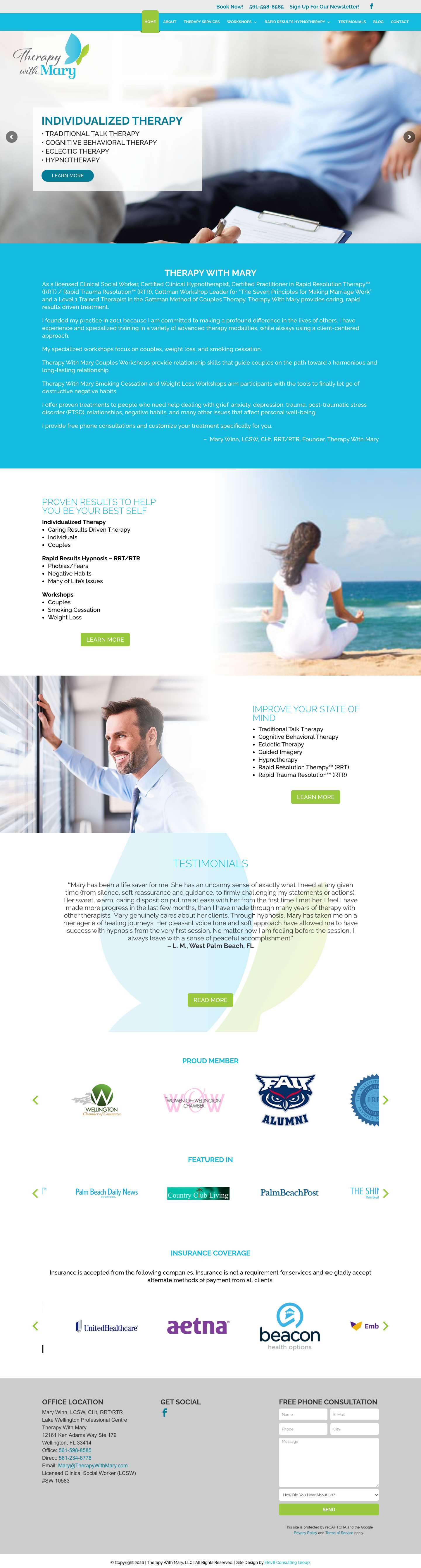 Home - Therapy With Mary - Full Screenshot