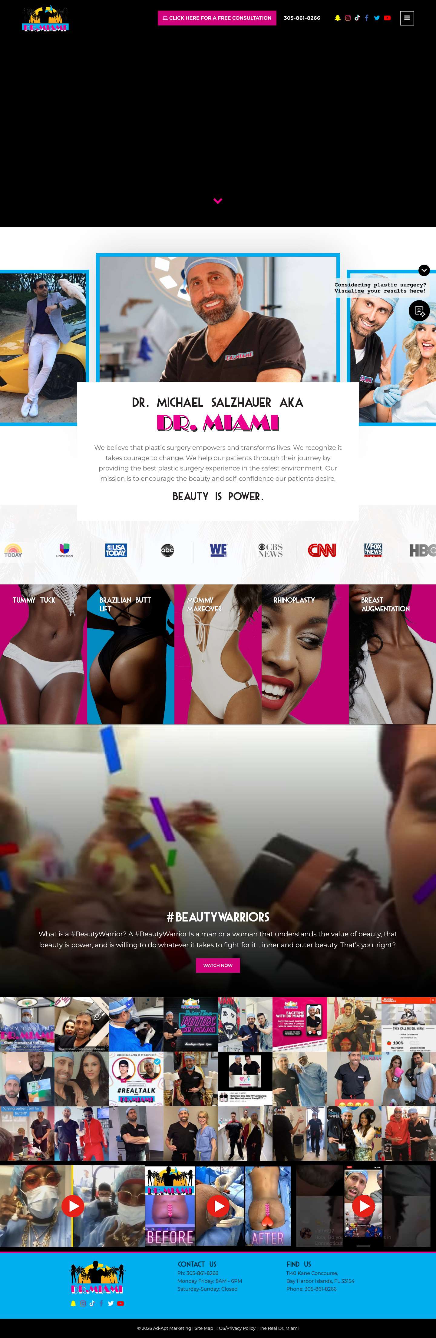 Dr. Miami | Plastic Surgery Miami | Dr. Michael Salzhauer | Plastic Surgeon Miami - Full Screenshot