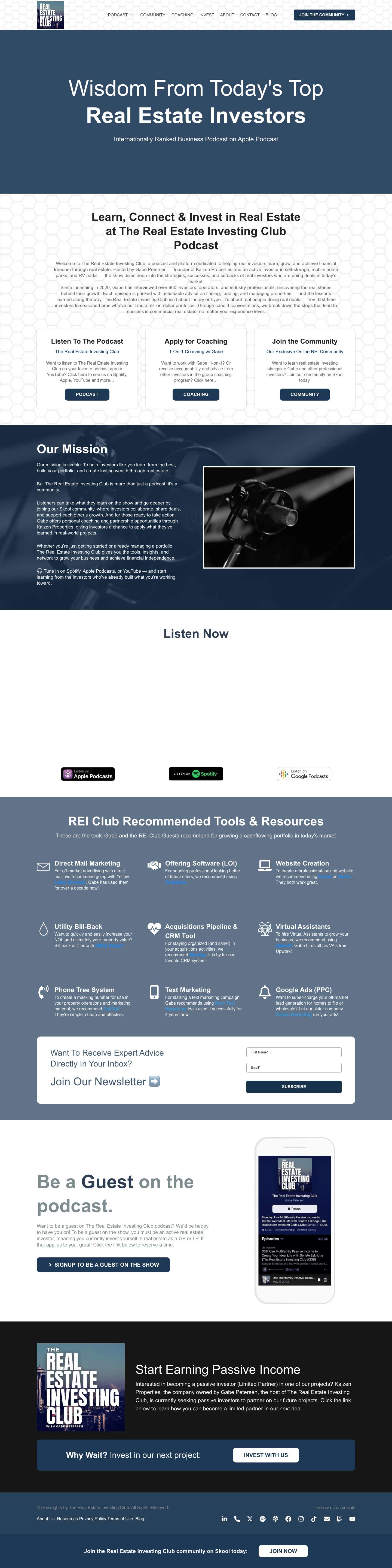 The Real Estate Investing Club Podcast - Full Screenshot