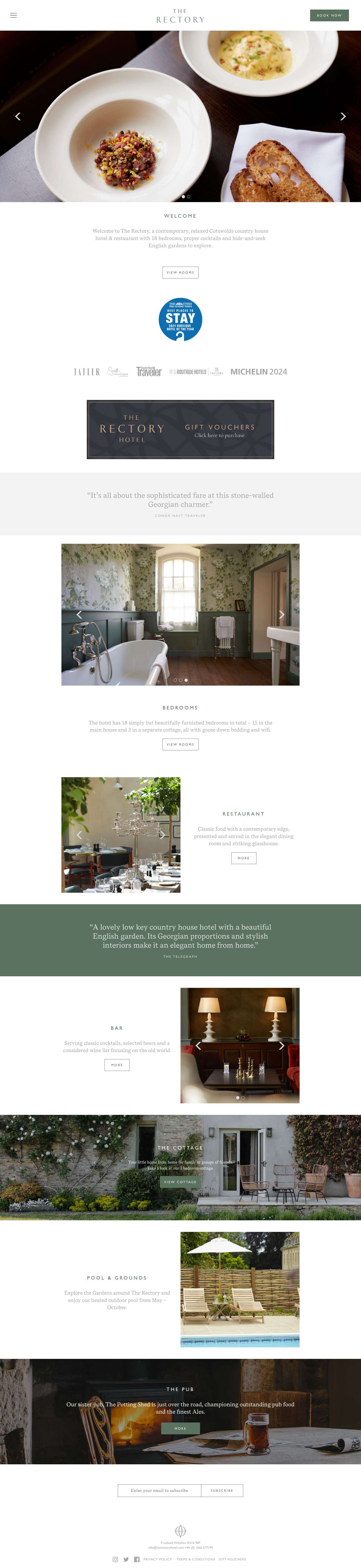 The Rectory Hotel ~ Crudwell ~ Cotswolds ~ United KingdomMenuThe Rectory HotelInstagramTwitterFacebookCloseInstagramTwitterFacebookCloseOpen date pickerThe Rectory Hotelarrow-leftarrow-righticon-closeicon-date-left-activeicon-date-lefticon-date-right-activeicon-date-righticon-datepickericon-down-hovericon-downicon-menuicon-up-hovericon-uplogo_rectory-hotellogo_rectory-hotel_secondary - Full Screenshot