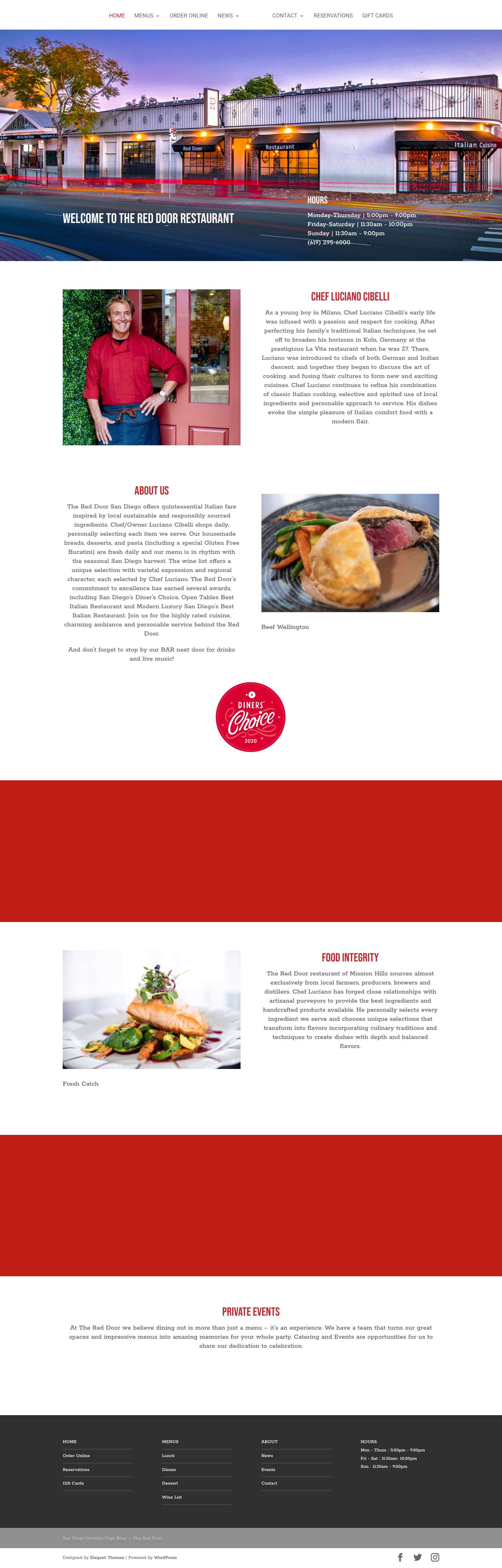 Authentic Italian Restaurant in San Diego - Full Screenshot